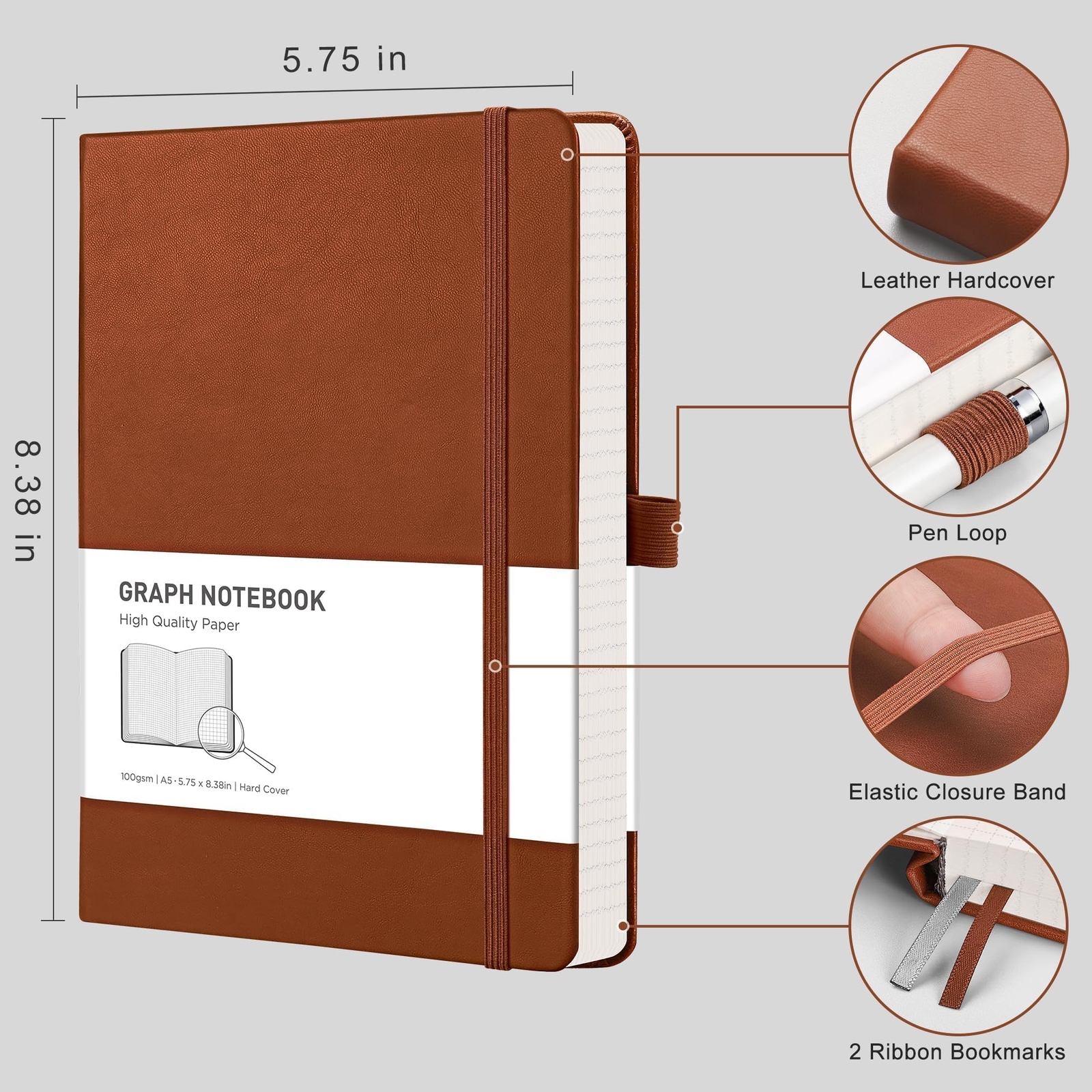 Graph Paper Notebook 2-Pack – Graph Grid Paper Notebook with 192 Pages per Pa…