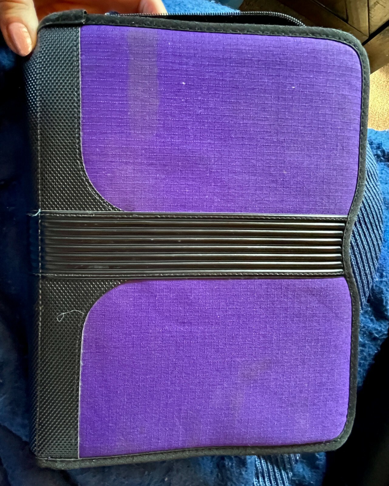 DAY PLANNER APPOINTMENT DATE BOOK MEAD 5-STAR-SPORT FABRIC PURPLE PAPER PLASTIC