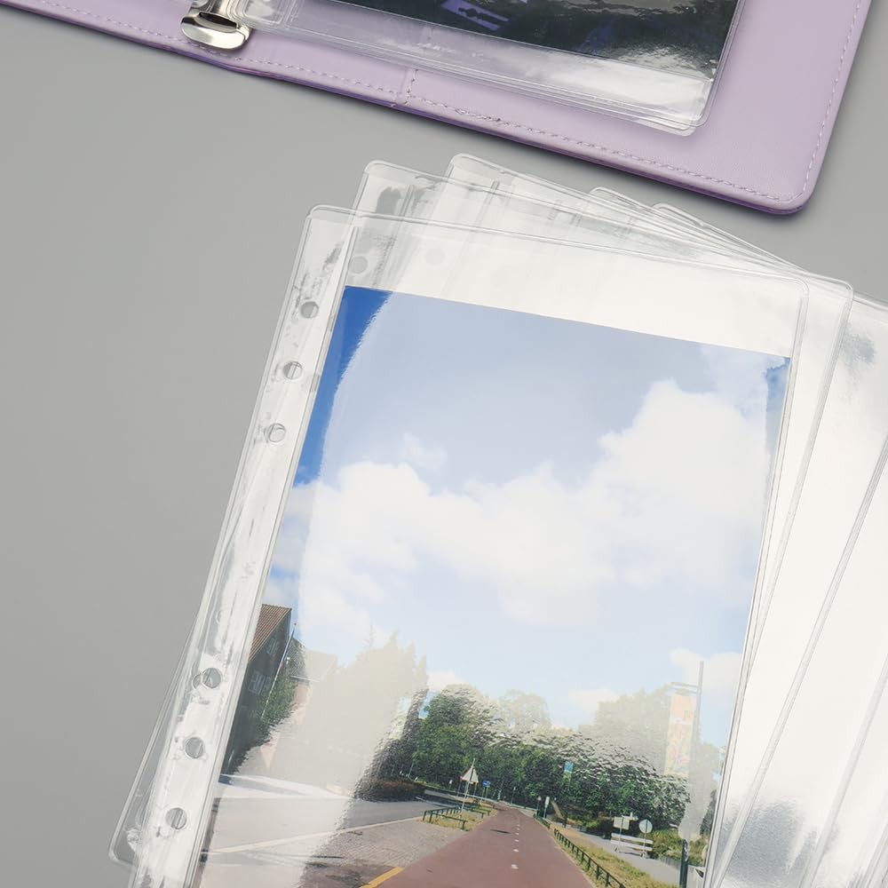 12 PCS A5 Binder Pockets Clear Cash Envelopes Waterproof PVC Page Sleeves