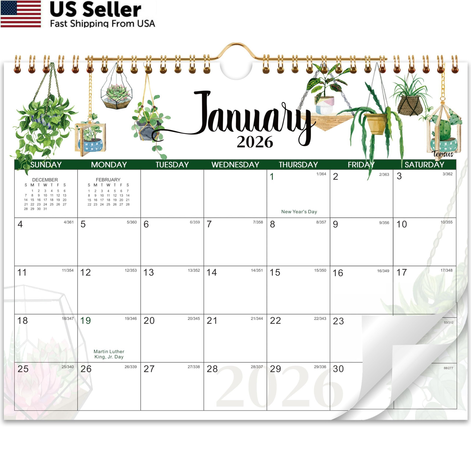 2026 Wall Calendar – 2026 Calendar, 12 Months 2026 from Jan. -…