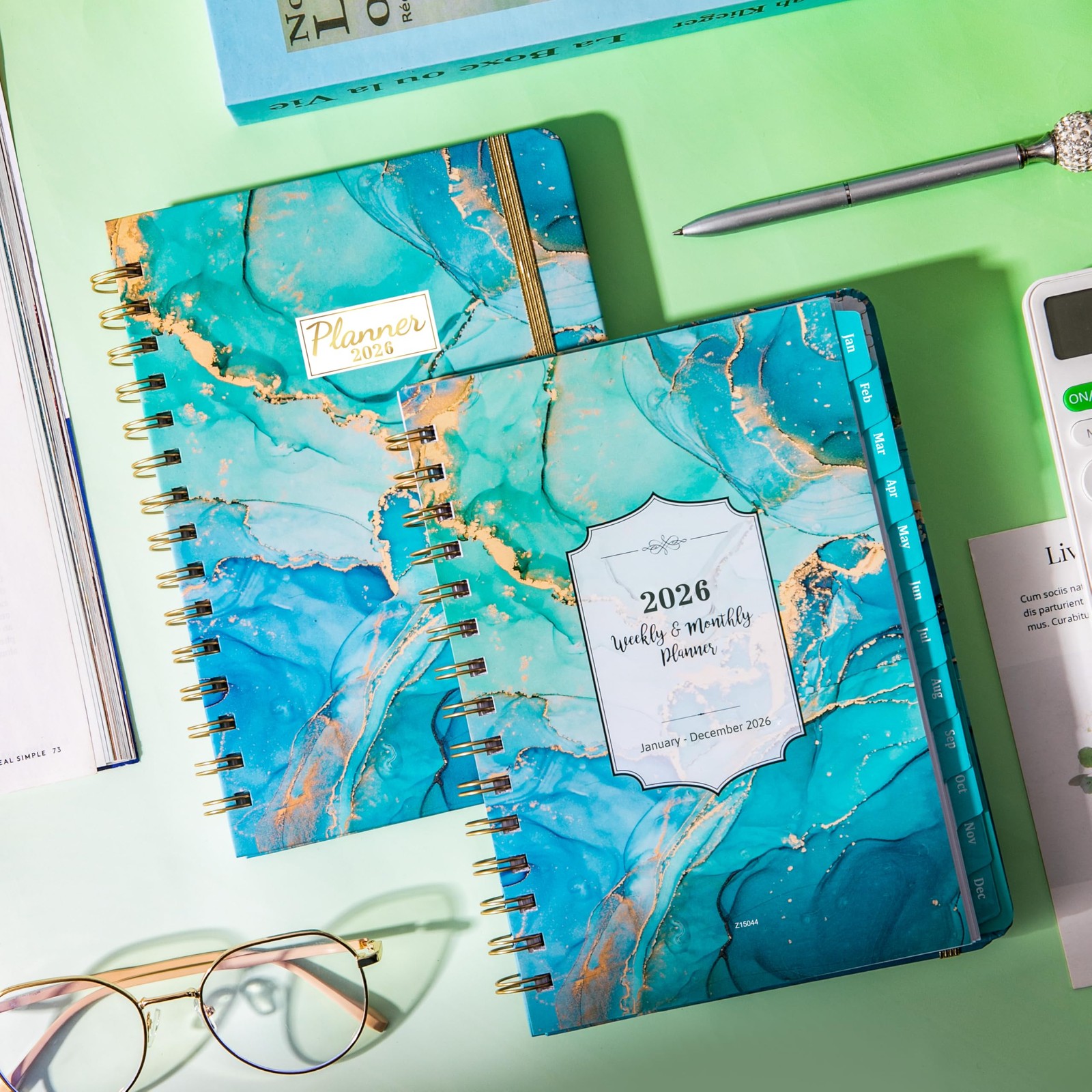 2026 Weekly & Monthly Planner with Tabs, Hardcover, Daily Organizer, 6.4″x8.5″
