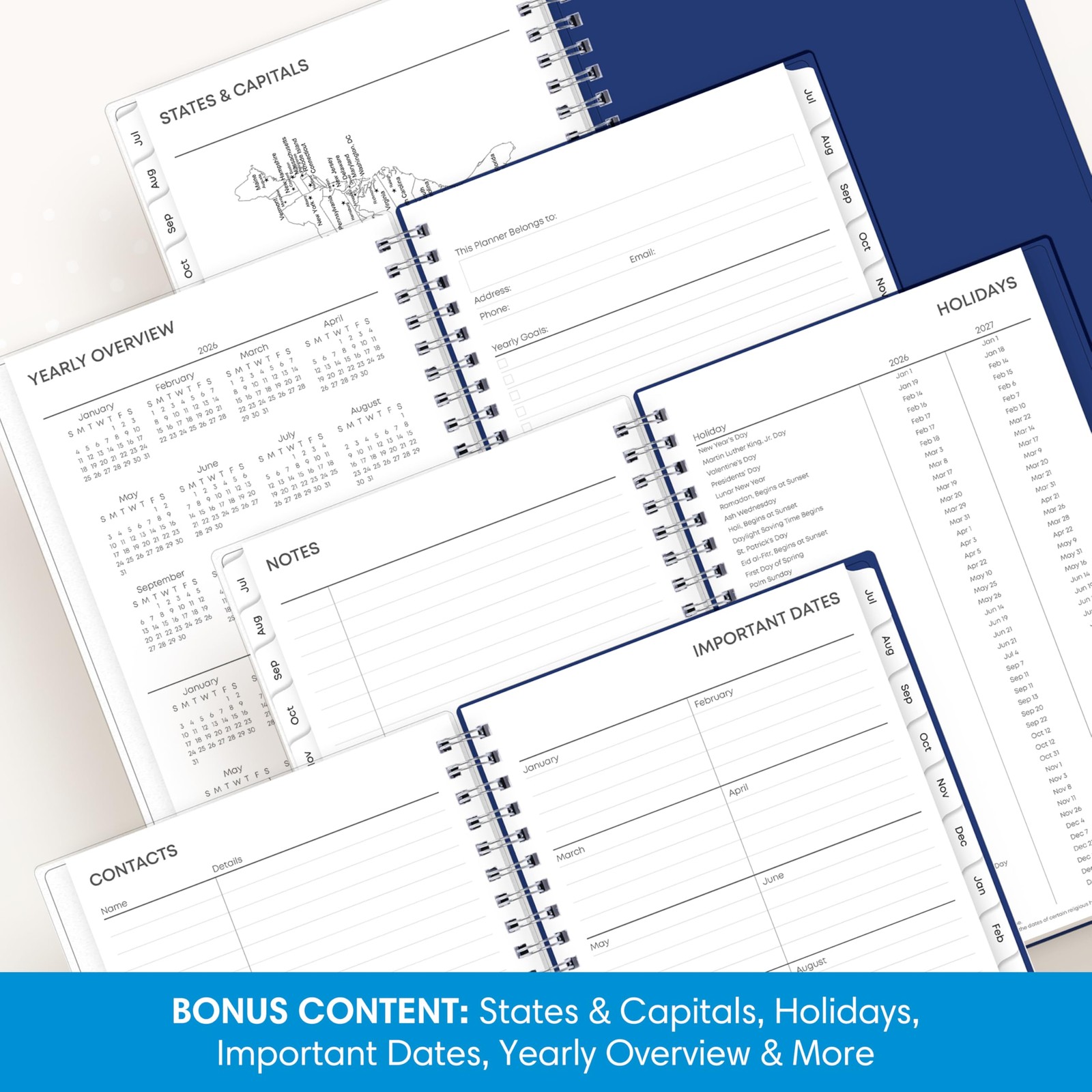 Blue Sky 2026-2027 Weekly and Monthly Academic 5″ x 8″, Chanson- 2026/2027