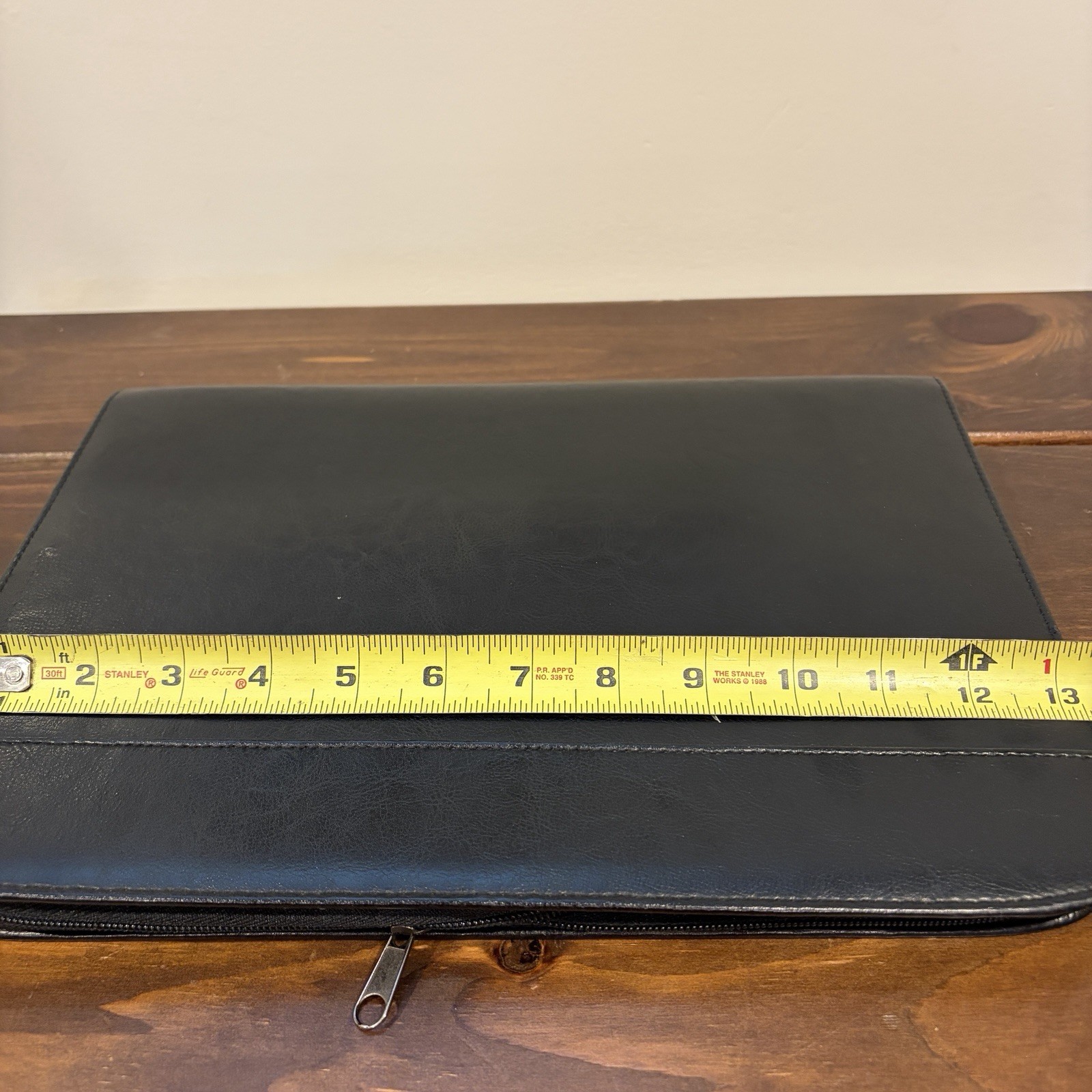 Zippered Padfolio Letter Portfolio Executive Organizer Universal Black Leather