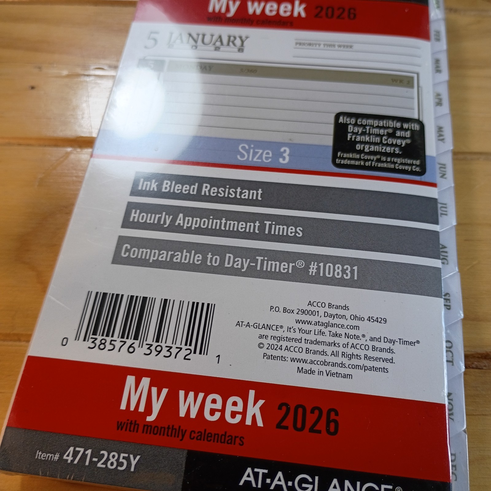 2X AT-A-GLANCE My Week 2026 Zise 3 With Monthly Calendars Item #471-285Y