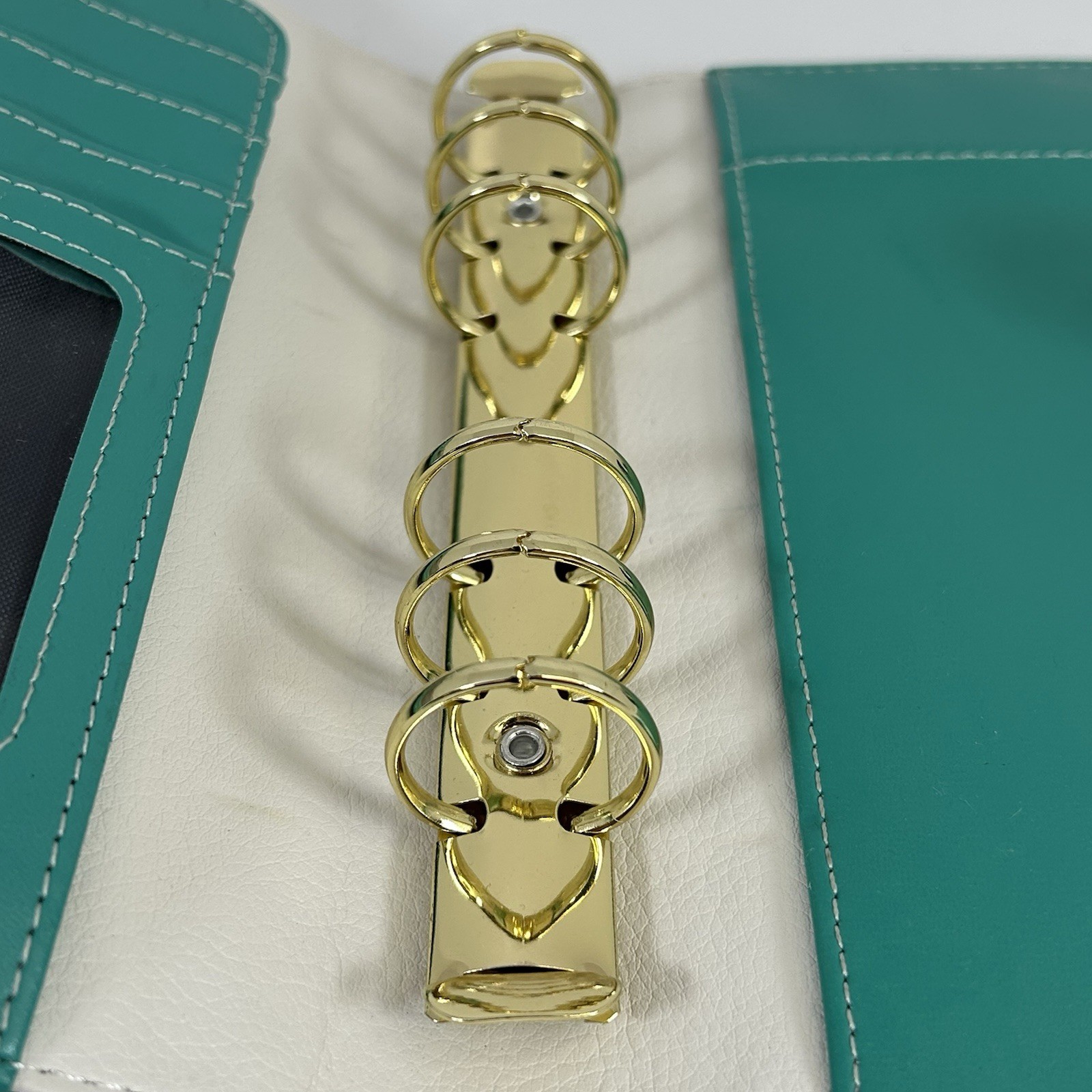 Websters Pages Personal Size Planner in Jade White Interior Gold Ring Cover Only