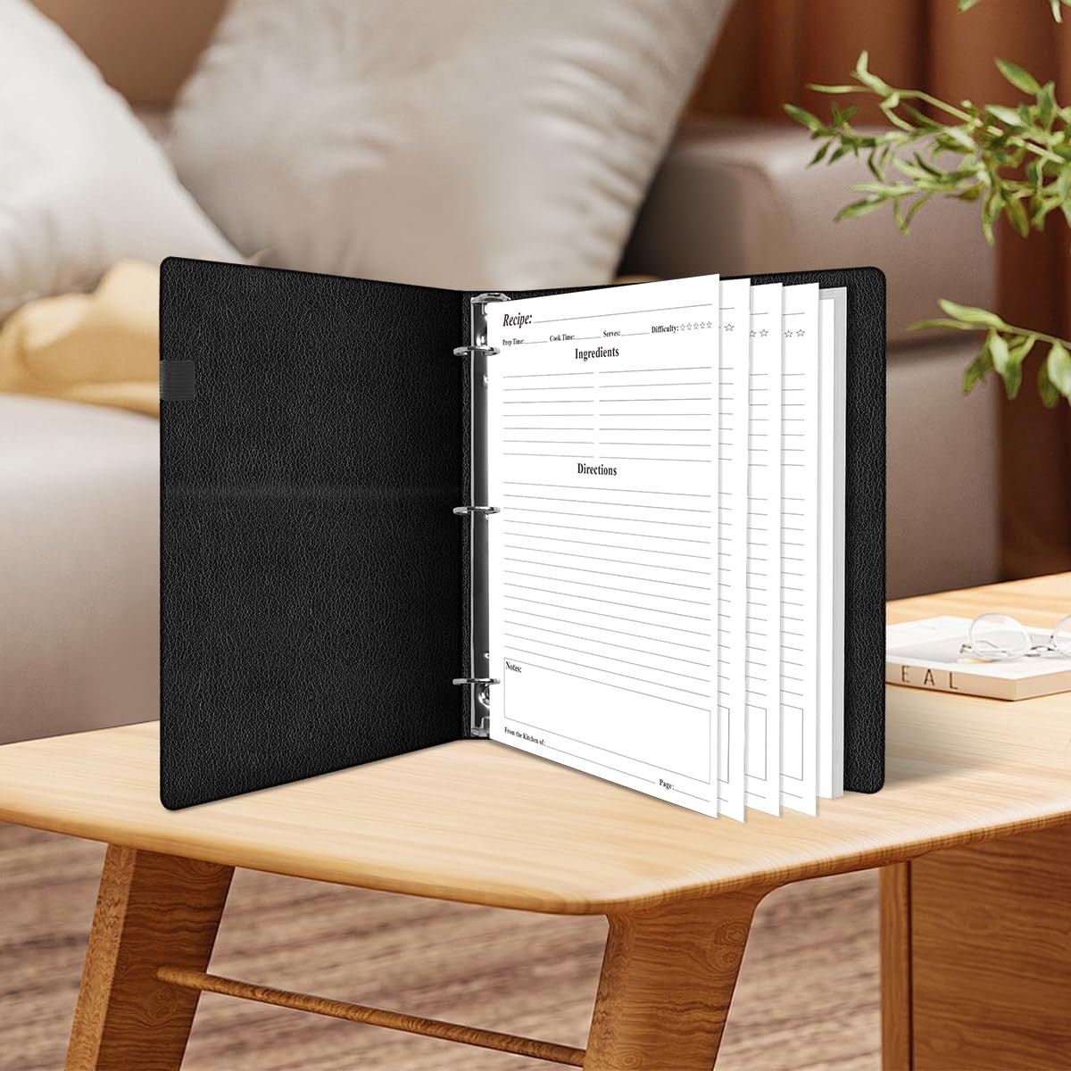Blank Recipe Paper for A4 Binder – 3 Hole 8.5″ x 11″ (Letter), White