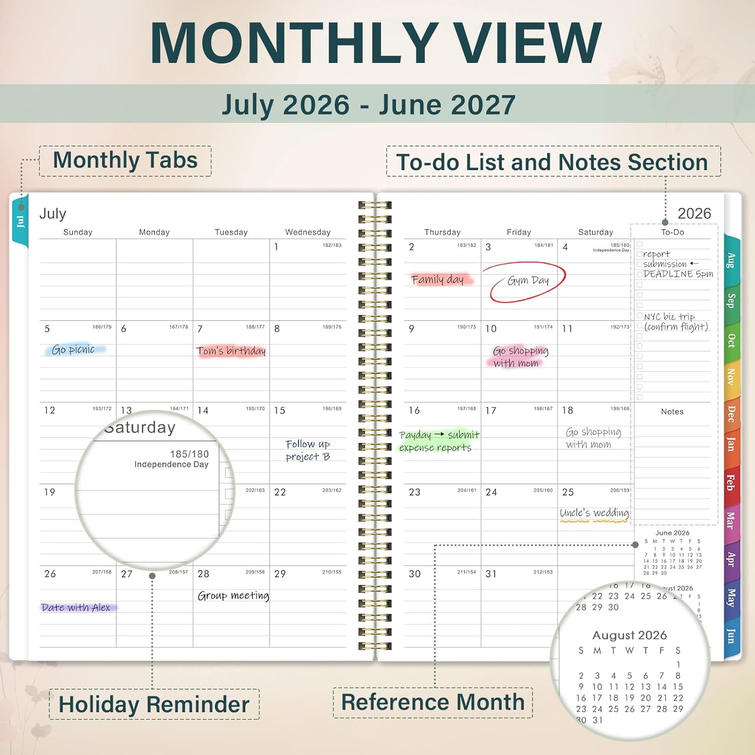 Planner 2026-2027 – Academic Planner 2026-2027, July 2026 – June 2027, 11” X 8.5