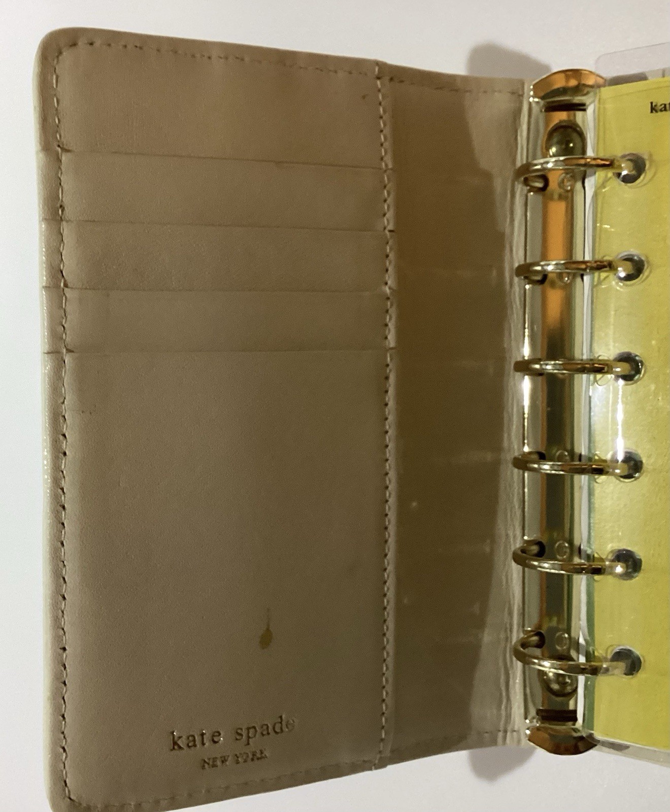 KATE SPADE NOEL PLANNER AGENDA ORGANIZER ADDRESS BINDER CREAM GOLD GLITTER NEW