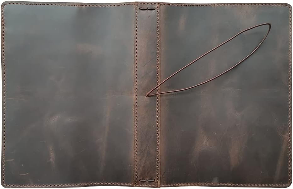 Stylish A5 Leather Notebook Cover with Durable Elastic Closure and Card Slots