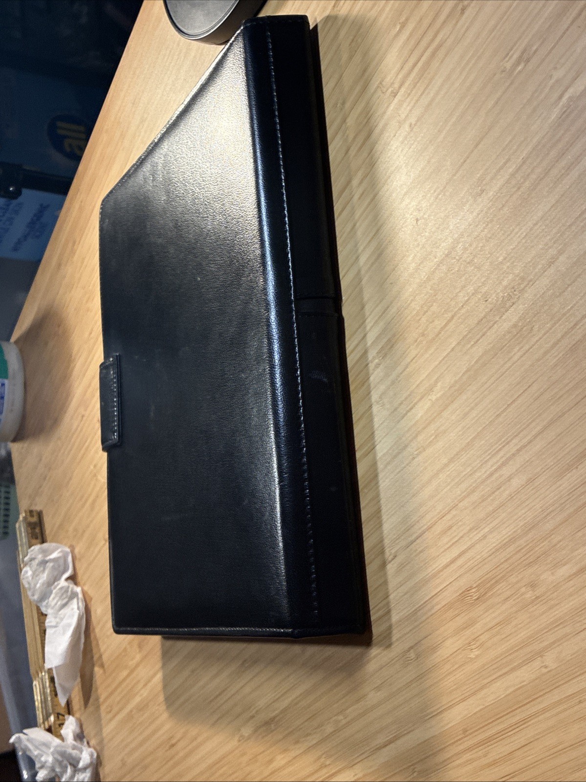 SevenKLeather Black Leather Folio Luxurious Leather Smells So Good! 12.5×10 in
