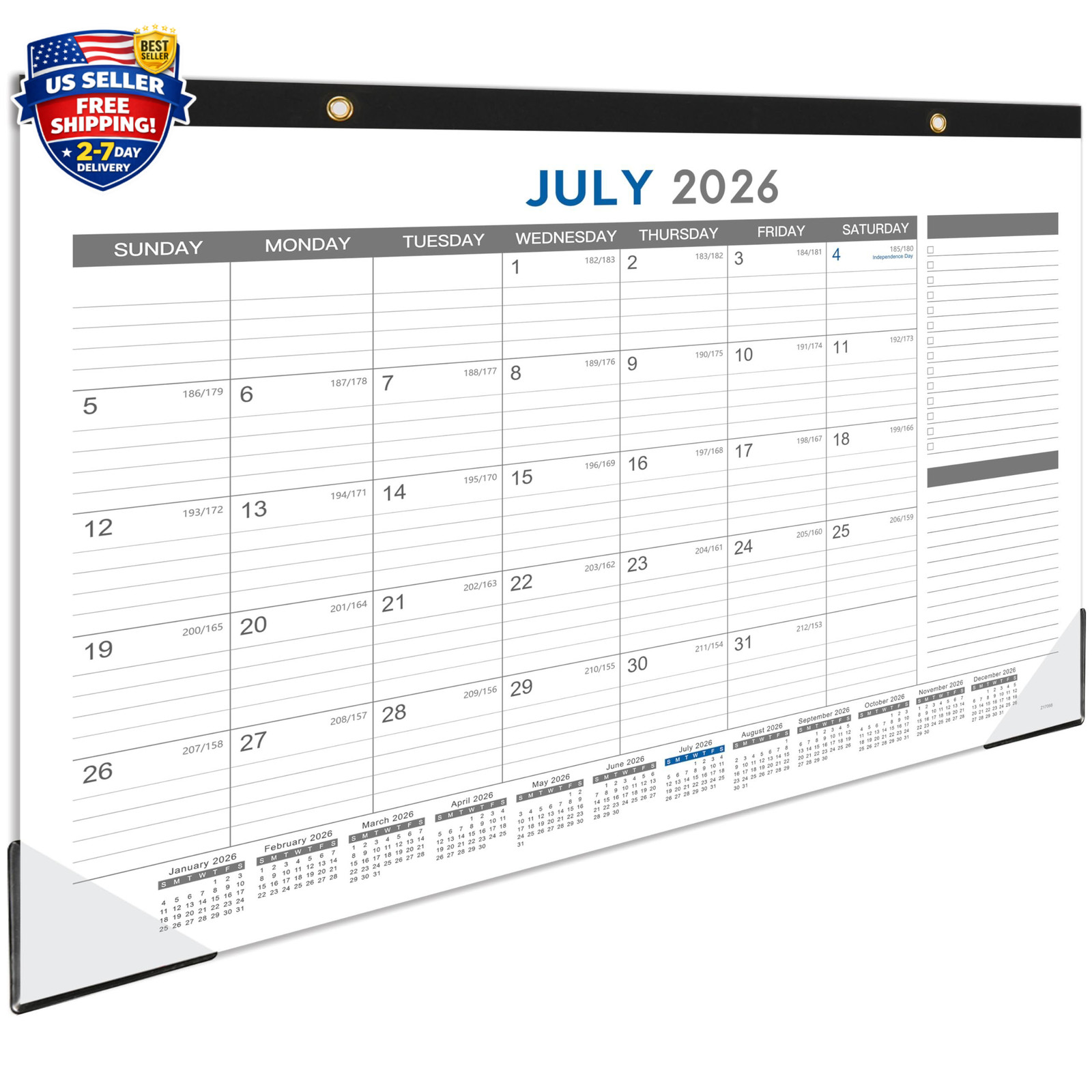 2026-2027 Large Desk Calendar Pad, 18-Month (17″ x 12″) with Corner Protectors