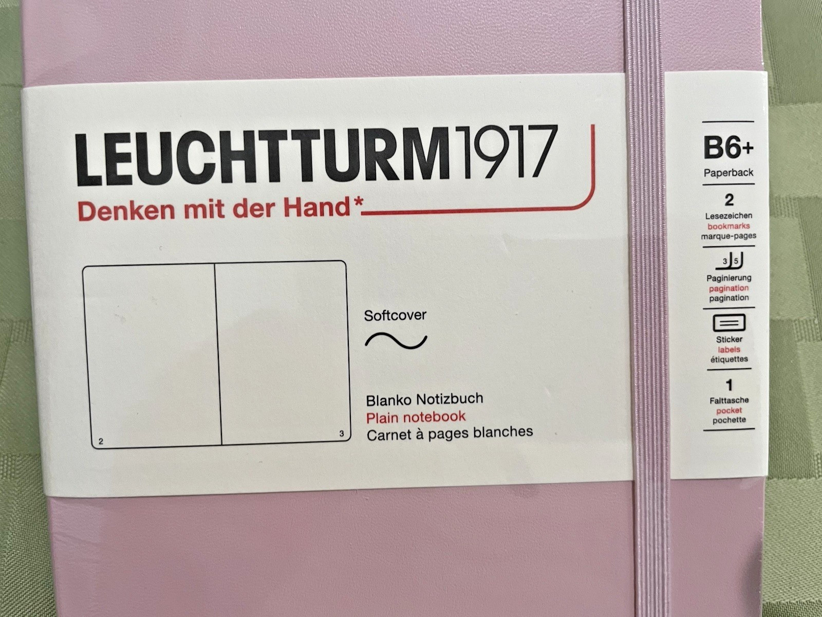 LEUCHTTURM1917 B6 Pink Softcover Plain Paper Notebook