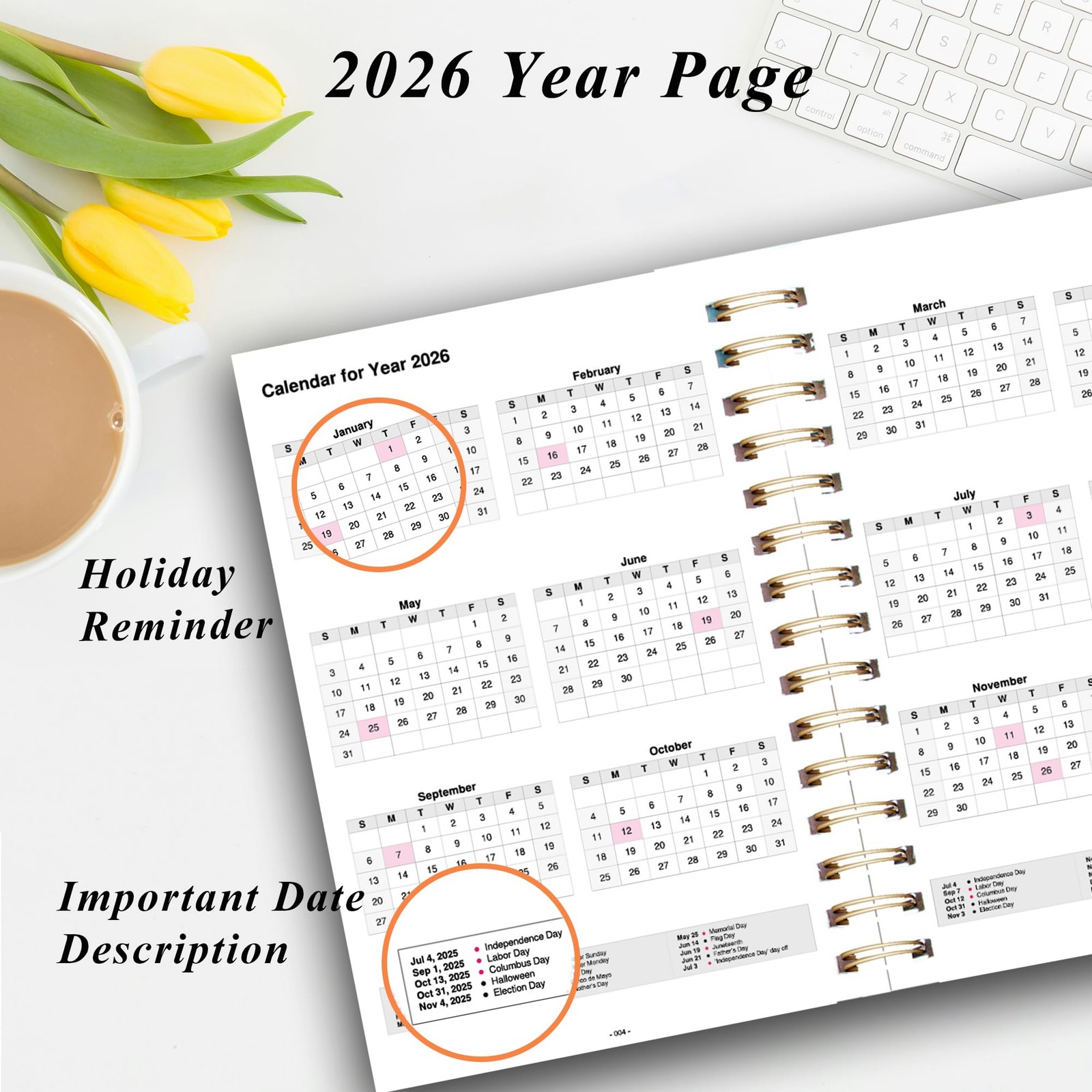 2026 Weekly and Monthly Planner, from January 2026 to December 2026, 5.5″ X 8.5″