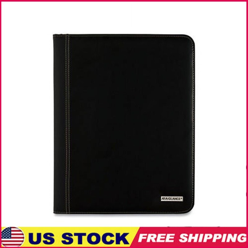 Refillable Monthly Planner 2022 Leather Cover W/ Note Pad Storage Pockets New