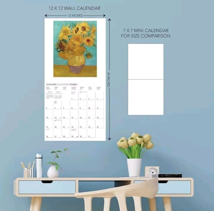 2025 Graphique Fine Arts Monthly Mini Calendar, 7″ x 7″, Van Gogh, January 2025