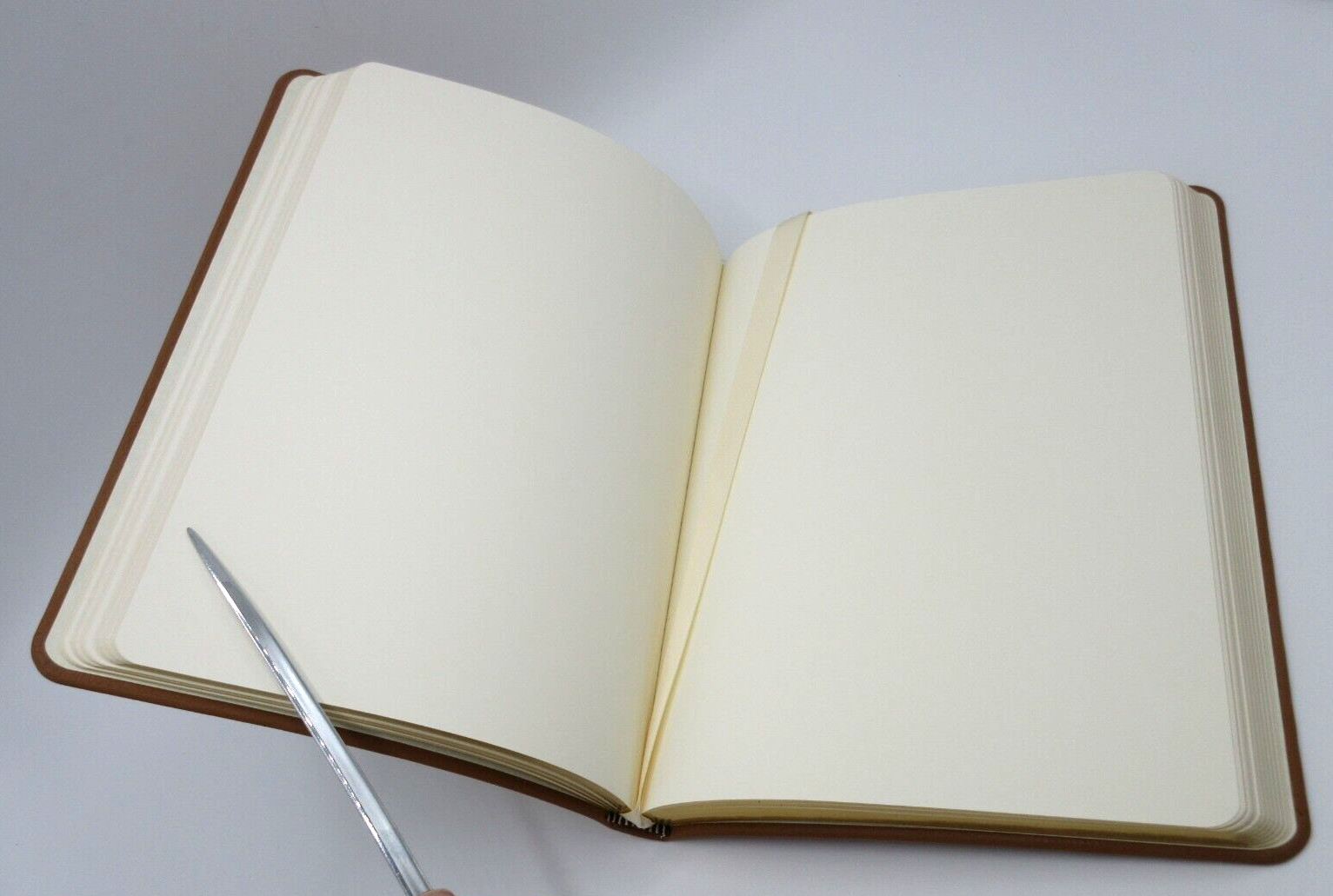 Journal 9″ Leather Softcover Graphic Image 224 UNLINED Pages NEW $105 TAN