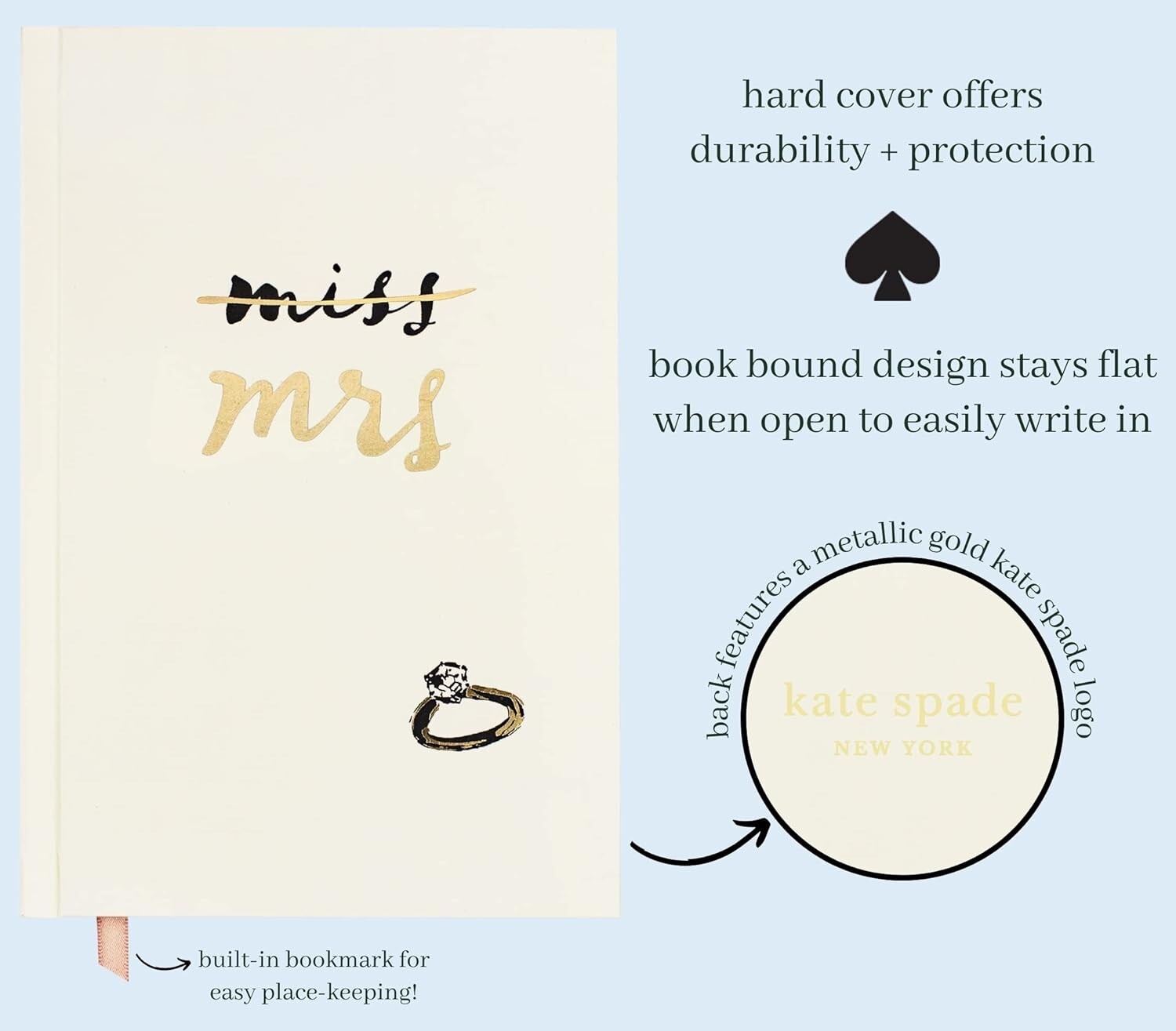 kate spade – Miss to Mrs. Bridal Journal – 200 lined pages