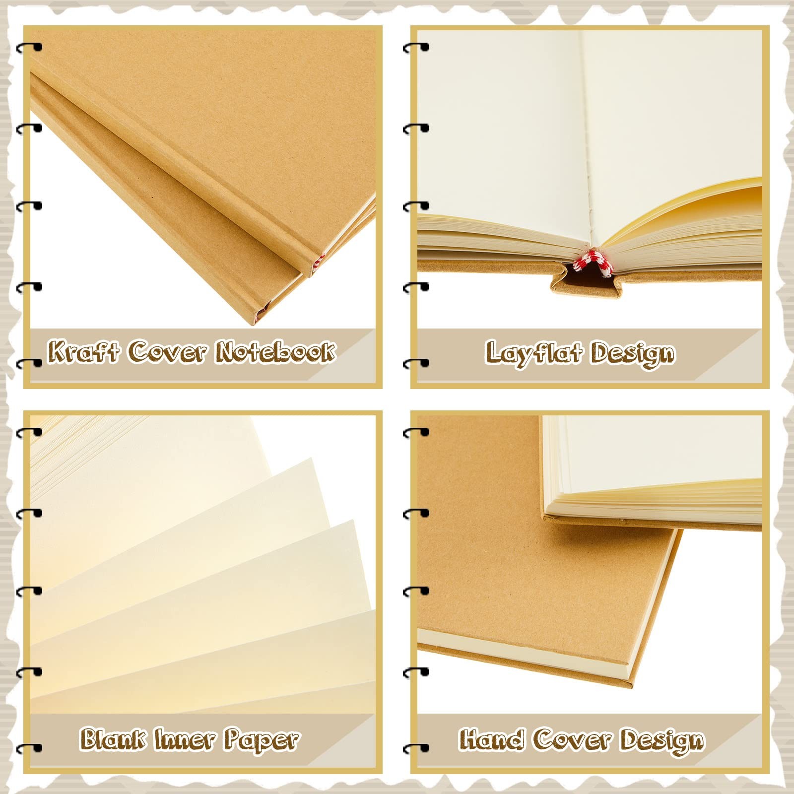 24 Pcs A5 Blank Notebooks Journals Bulk 100 Sheets/200 Pages Unlined Craft No…