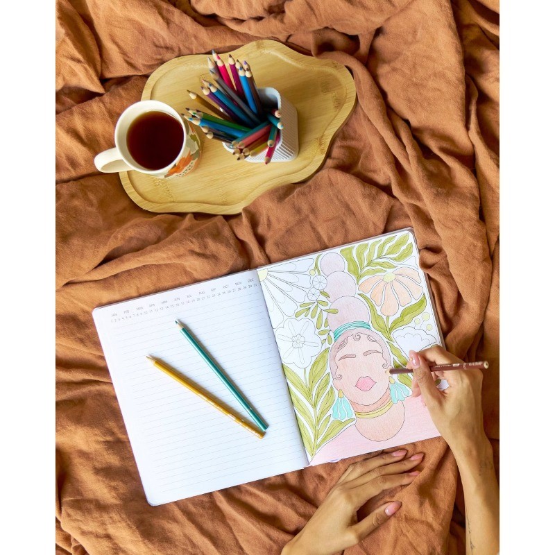 Be Rooted 8″x10″Mindfulness Journal with Hidden Coloring Pages Joy is All Around