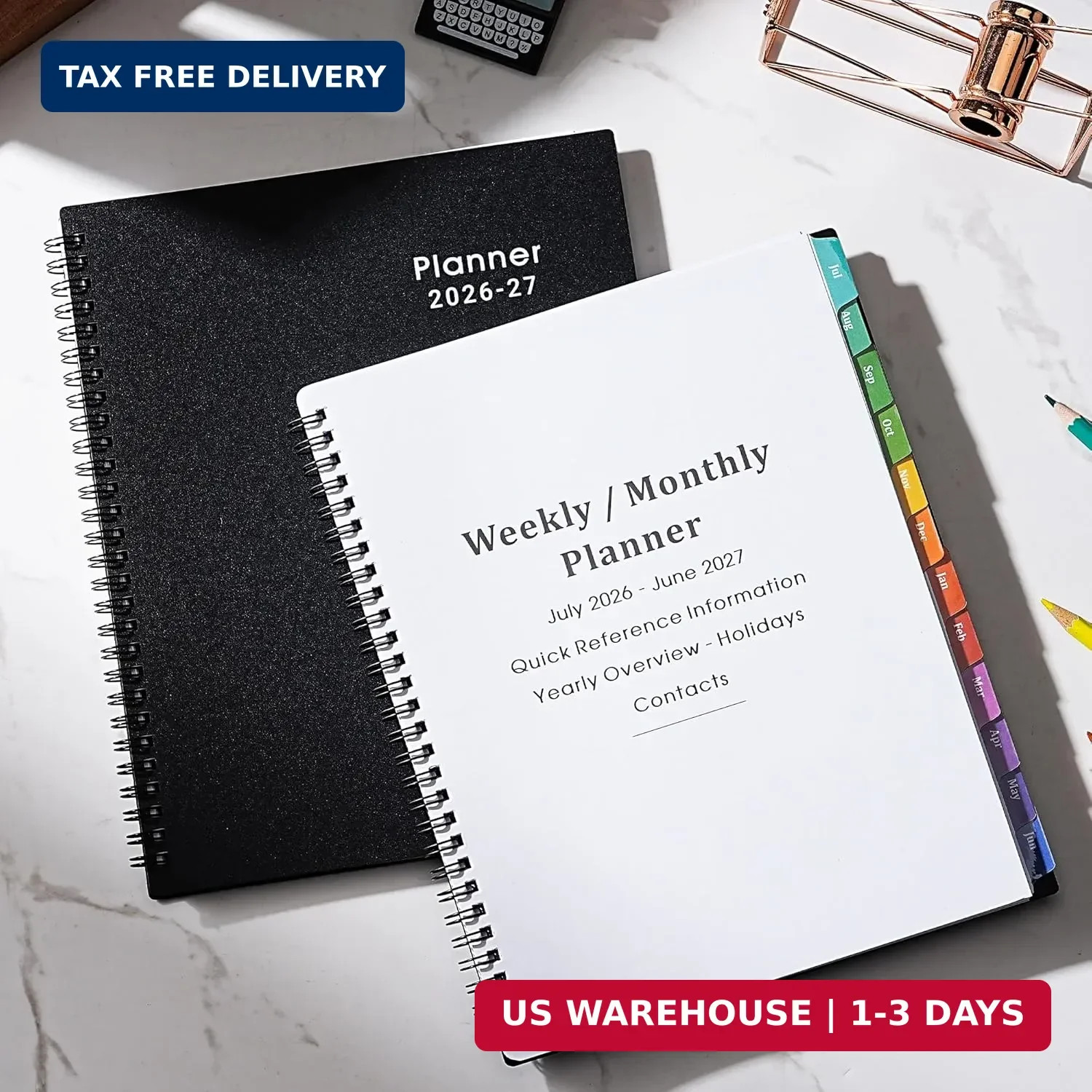 Planner 2026-2027 – 8” x 10”, JUL 2026 to JUN 2027, 2026-2027 Calendar, Weekly
