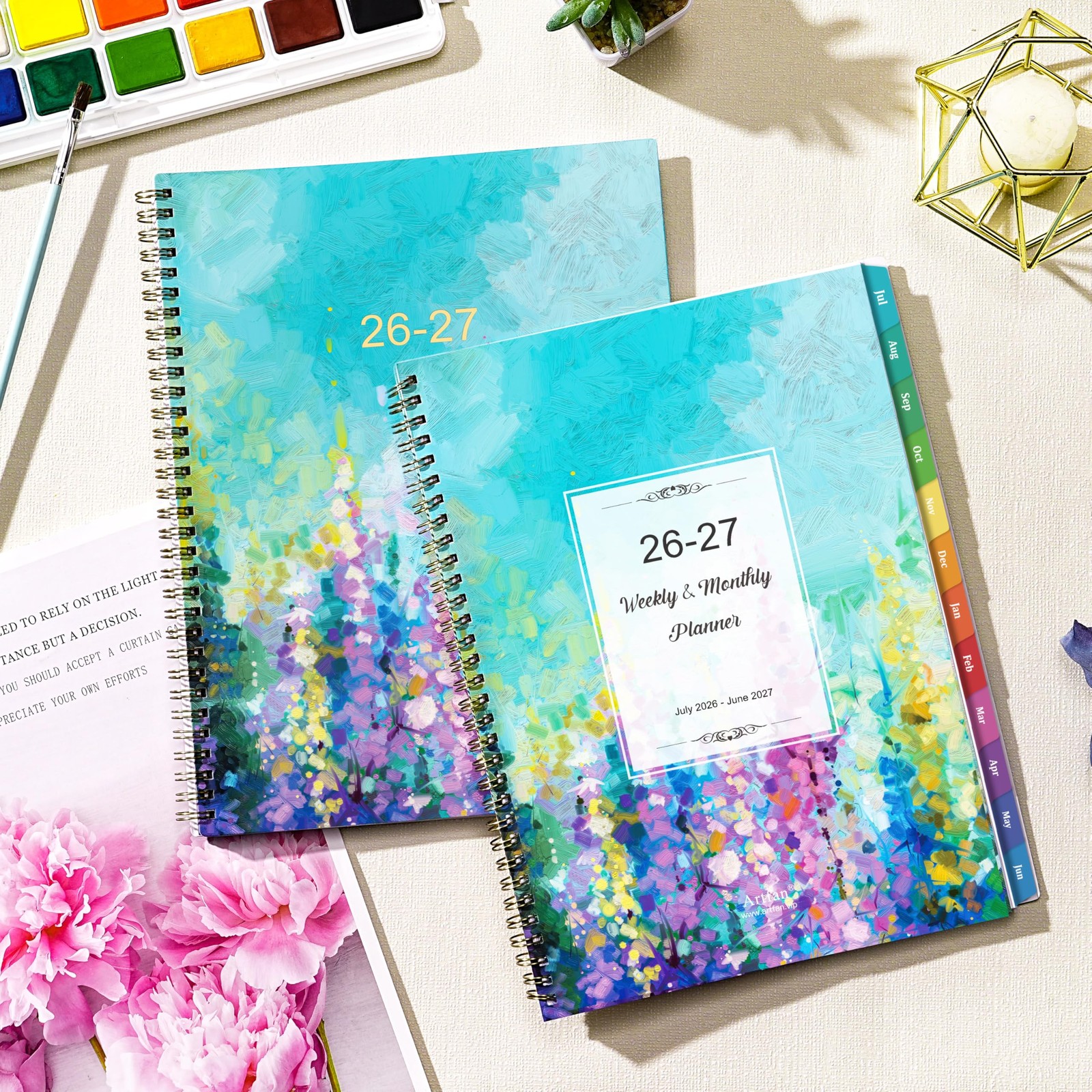 Planner 2026-2027 – Academic 11″ x 8.5″ inches, Green-Purple