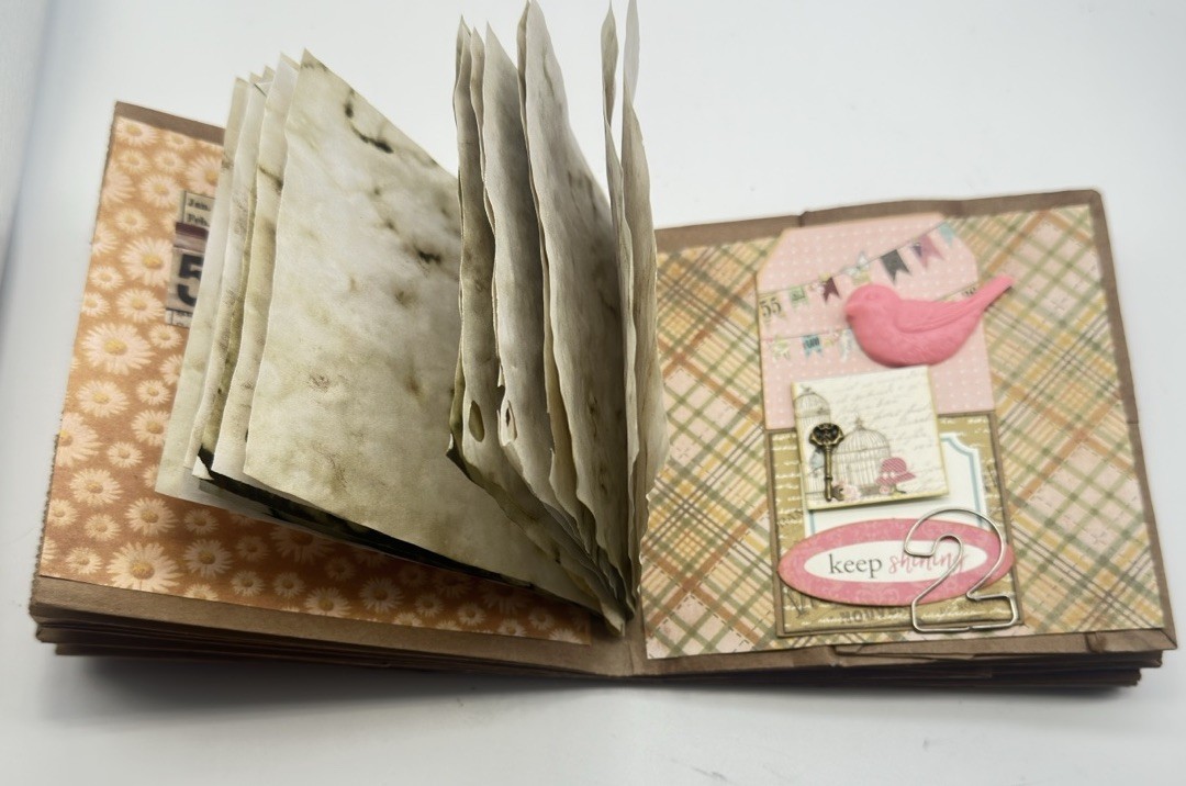 Junk Journal Orange-Ade Titled6x5 Inches With Coffee Dyed Paper For Journaling