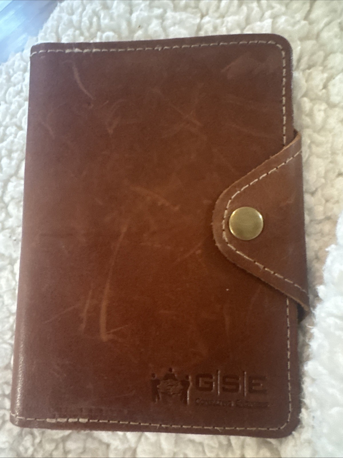 Holtz Genuine Kid Leather Portfolio Snap Latch Pockets Wallet Notebook Brown