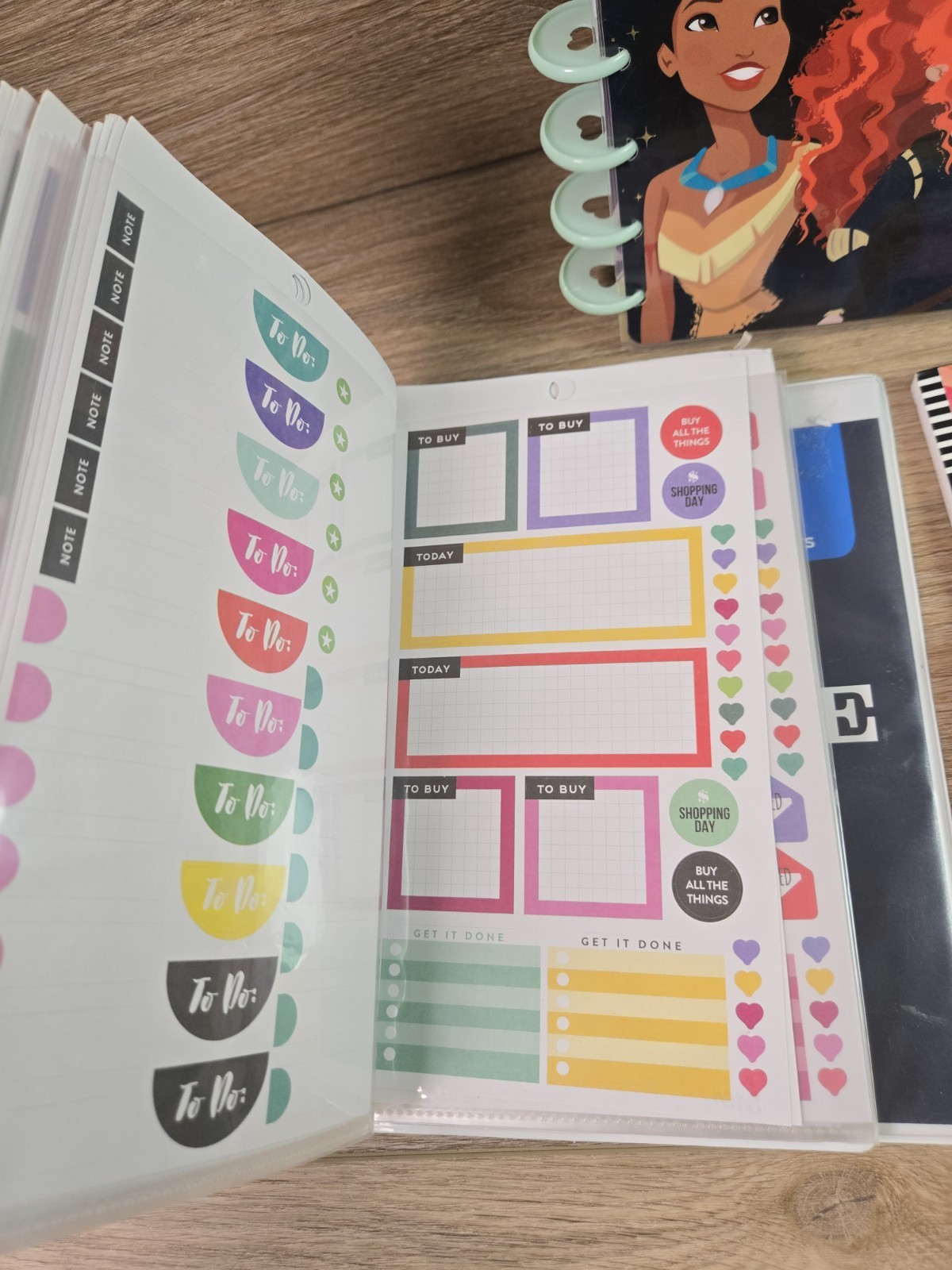 Happy Planner Haul Mix Lot. Disney Binder, 80+ Mics Calander Stickers. Get Fit