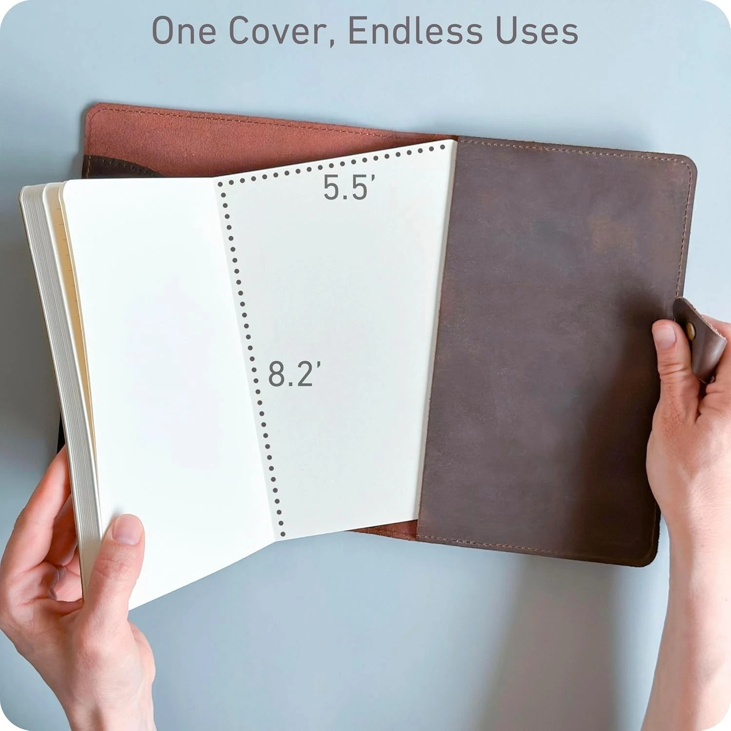 Lay-Flat Refillable Leather Notebook 5×8 – Perfect for Notes & Sketches
