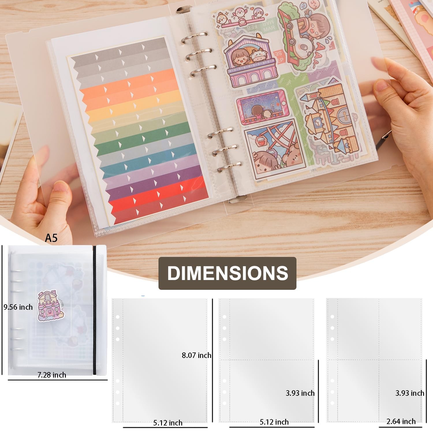 2pcs A5 Sticker Collecting Album,Sticker Organization Storage 2PCS-A5, white