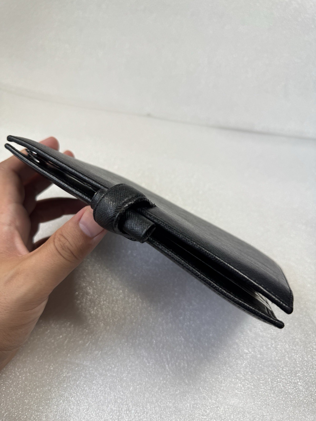 Vintage 90s Filofax Pocket Portobello – Black Italian Textured Leather Organizer