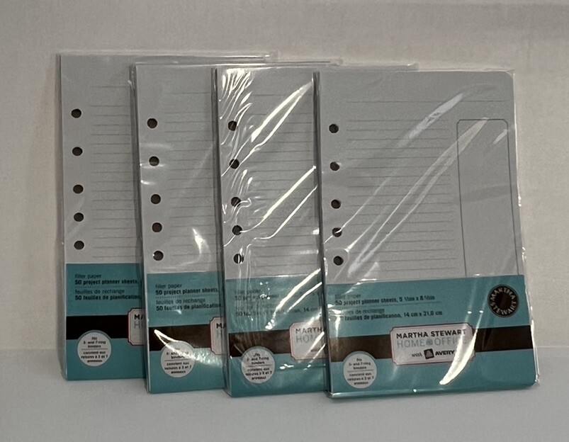 Martha Stewart Avery Filler Paper Project Planner Sheets 5.5 x 8.5 200 Sheets