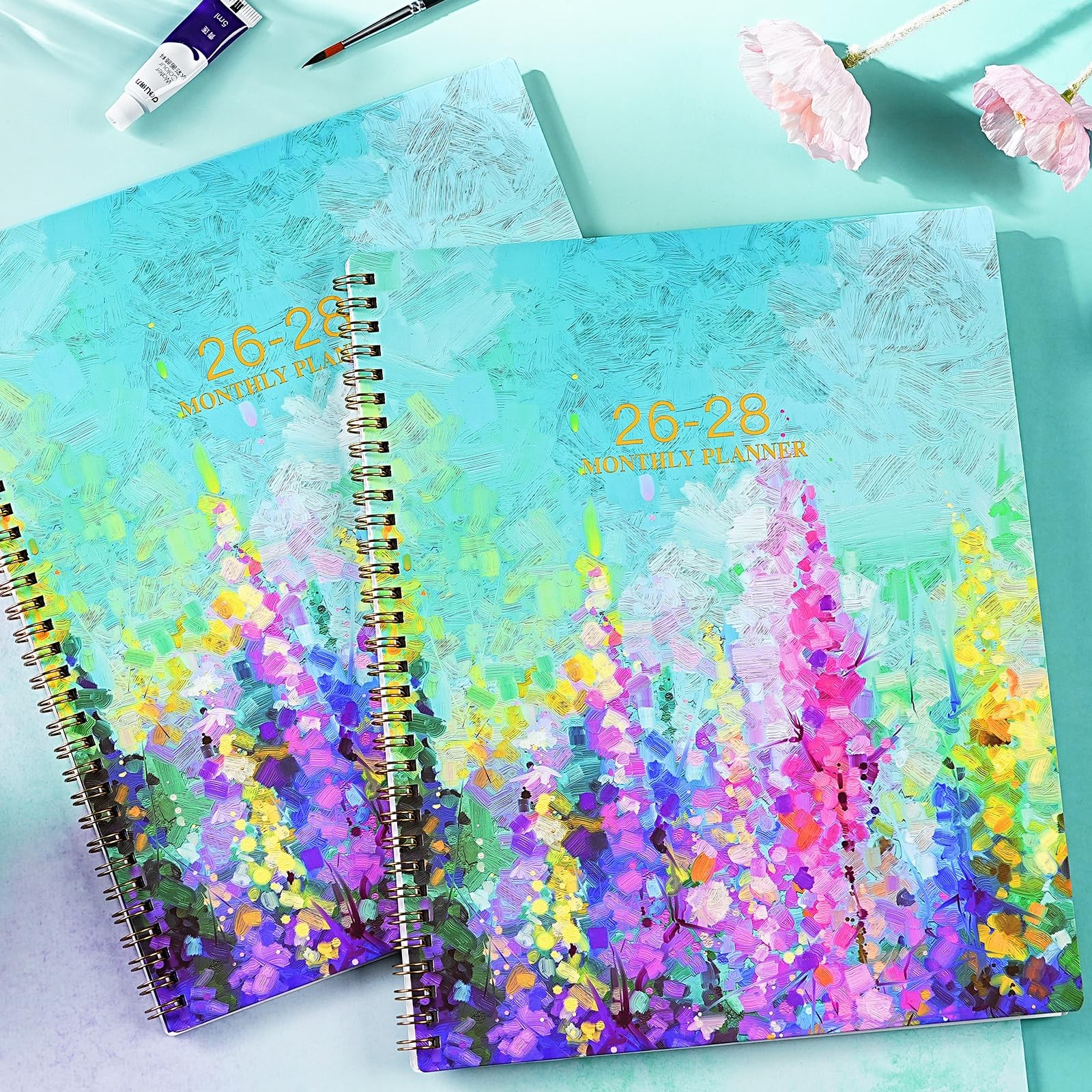 2026-2028 Monthly Planner – 2 Year 9″ x 11″, Colorful Lavender & Purple