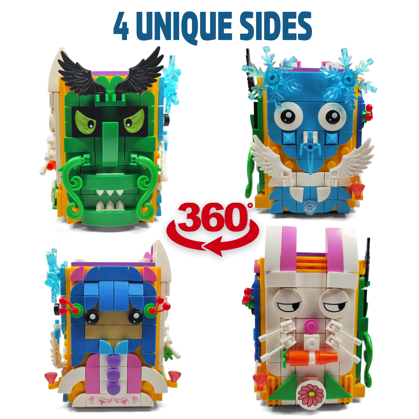 LEGO COMPATIBLE 4 Faces Pen Rack Holder Bricks Building Blocks Set [304 pcs]