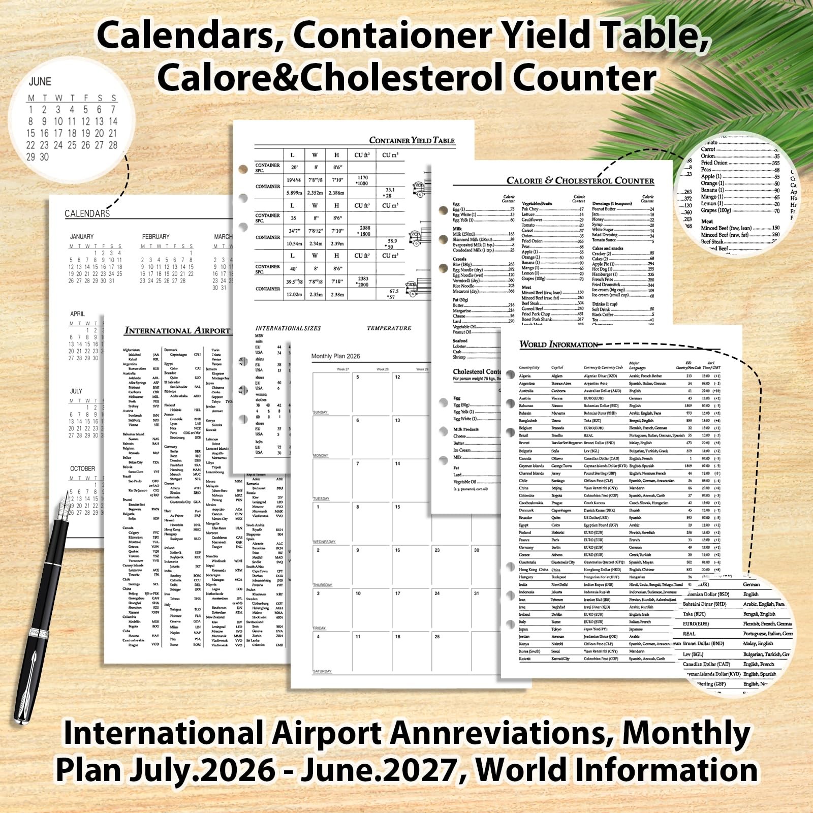 2026–2027 Weekly Planner Refills for A5 6-Ring Binder, Monthly Planner Jul 20…
