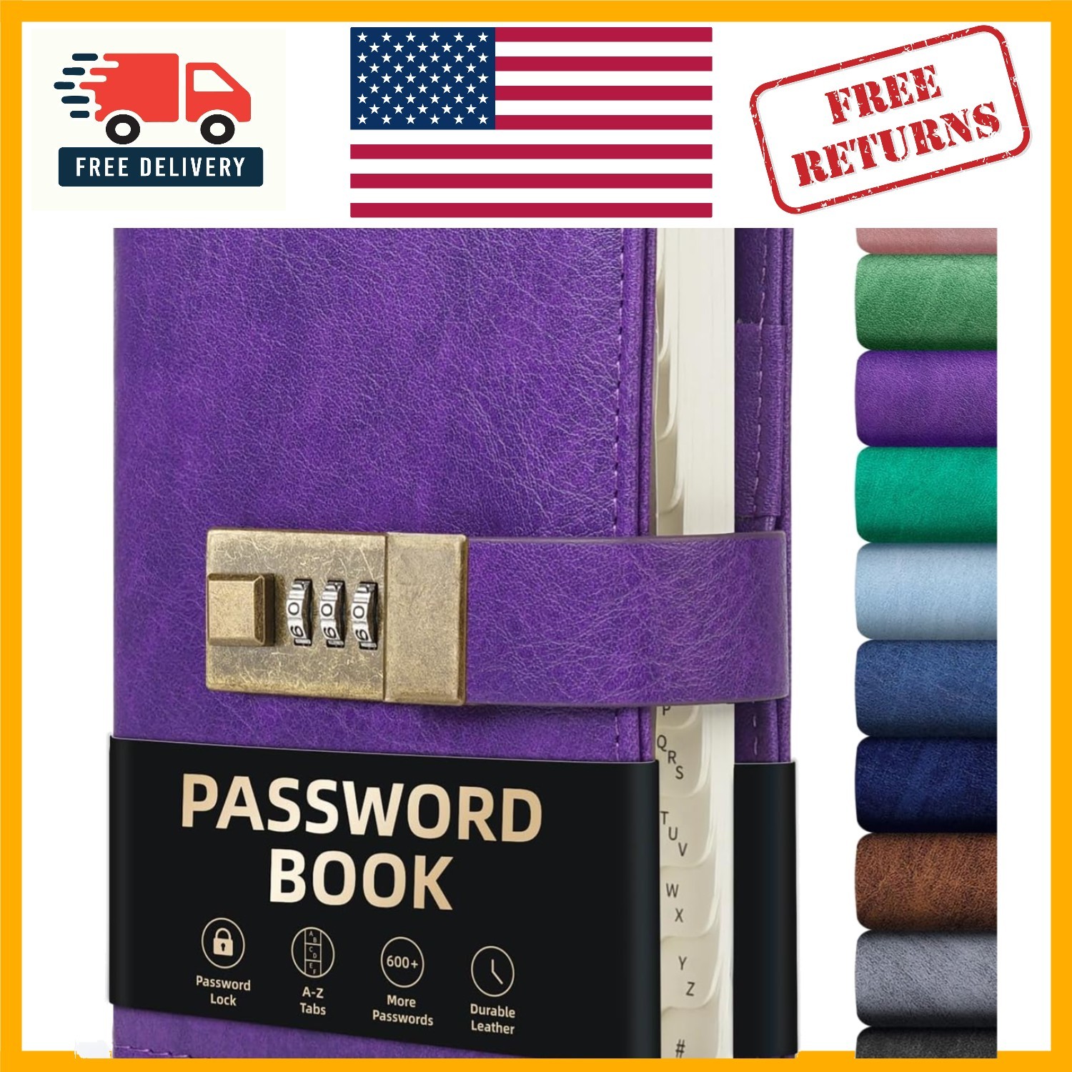 Password Logbook with Lock and Tabs – 208 Pages for Ultimate Security