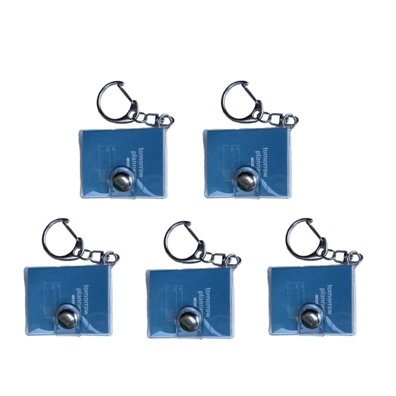 5Pcs Miniature Notebook With Keyring Tiny PVC Notebook Small Memobook Keychain