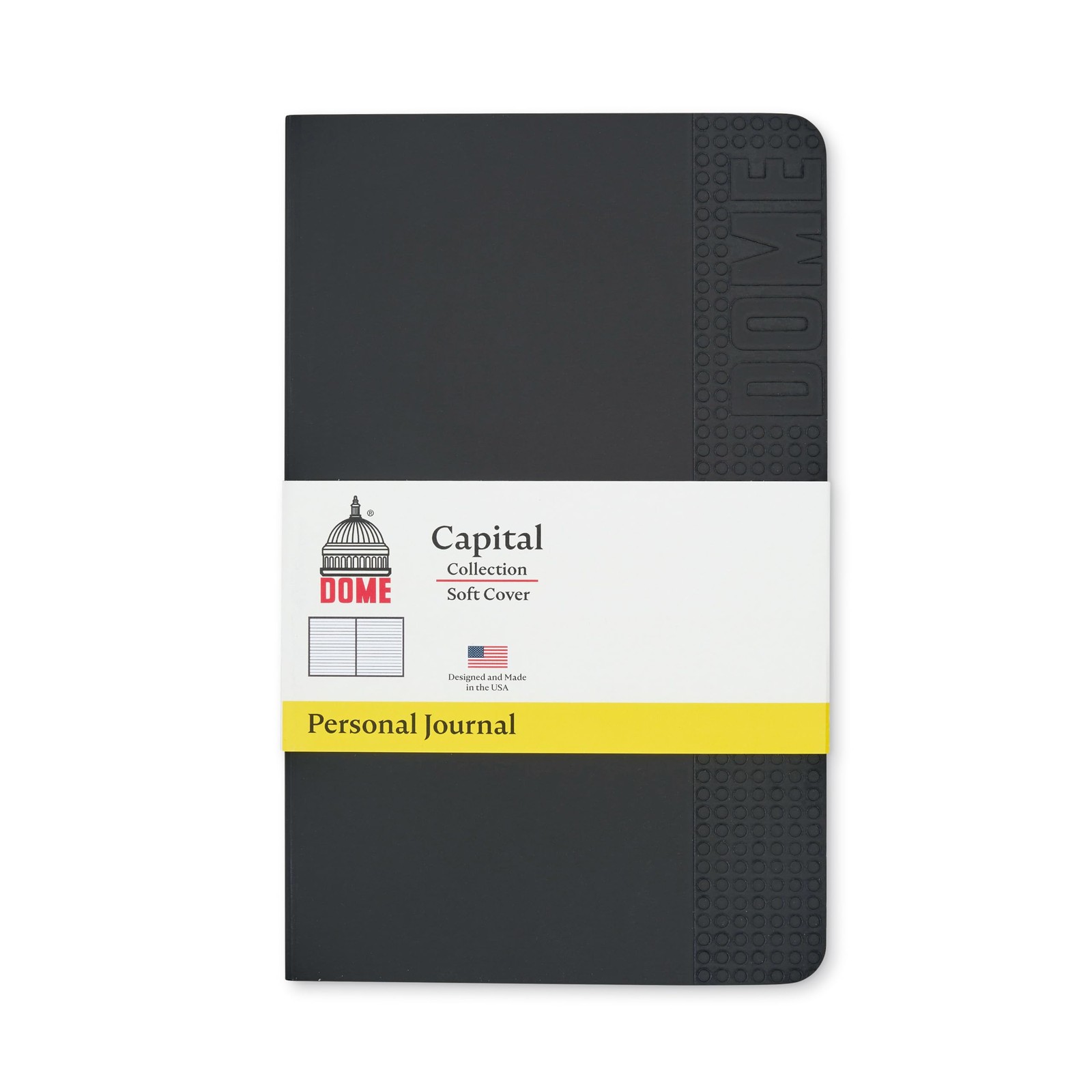 DOME Personal Journal – 5 x 8 Inch Softcover Lined Notebook, Black