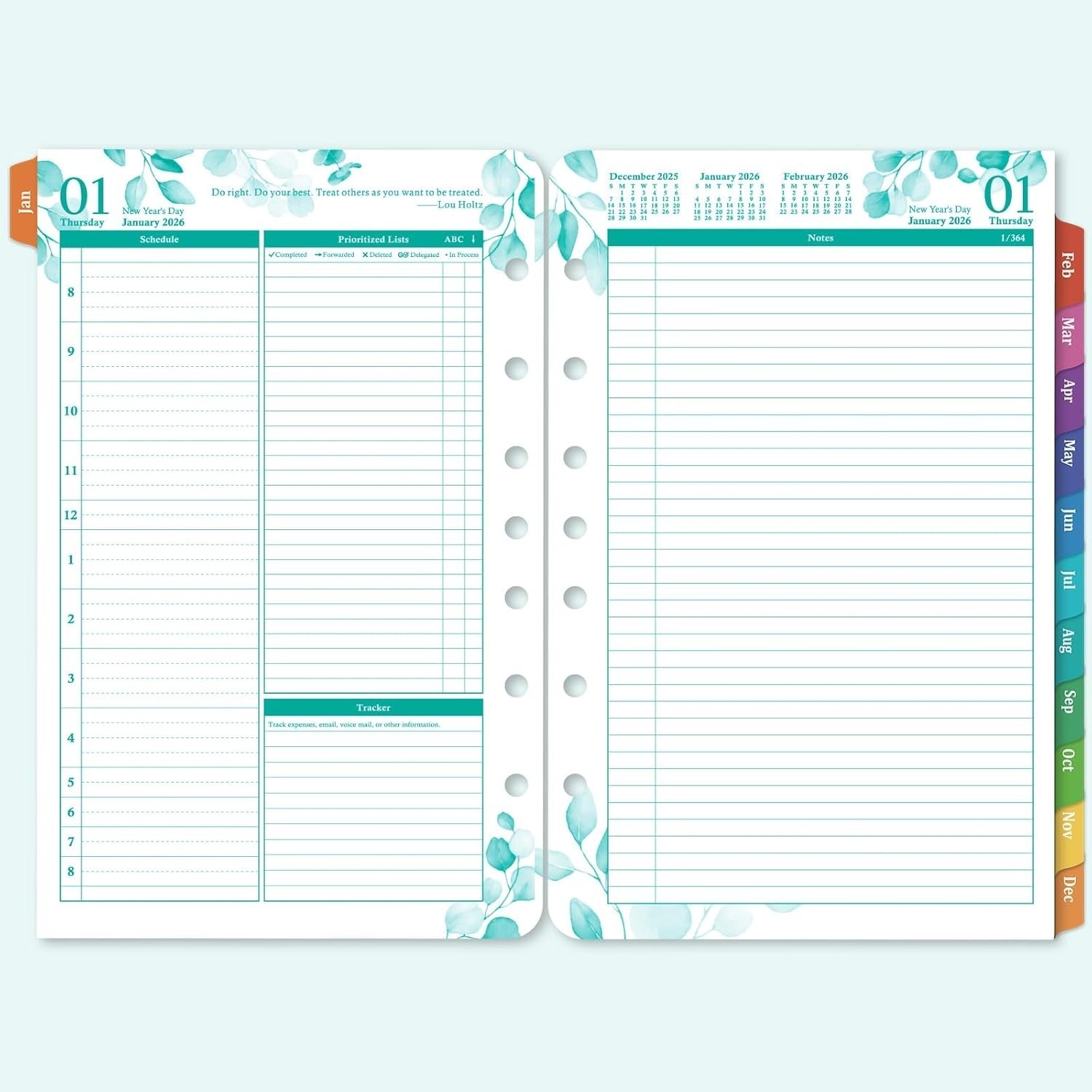 Planner Refills 2026-2027, July 2026 – June 2027, 2 Pages Per Day Daily, Tracker