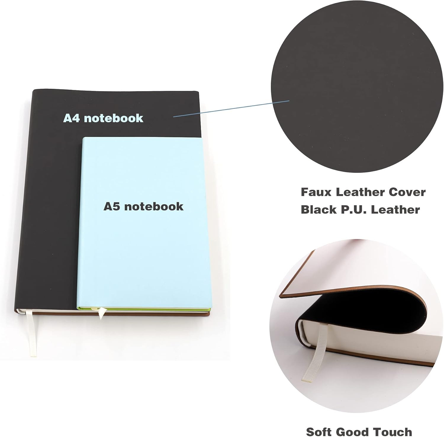 Large Thick Journal Notebook, Blank Papers, A4 8.4X11.4 Inches, 416 Pages, Soft