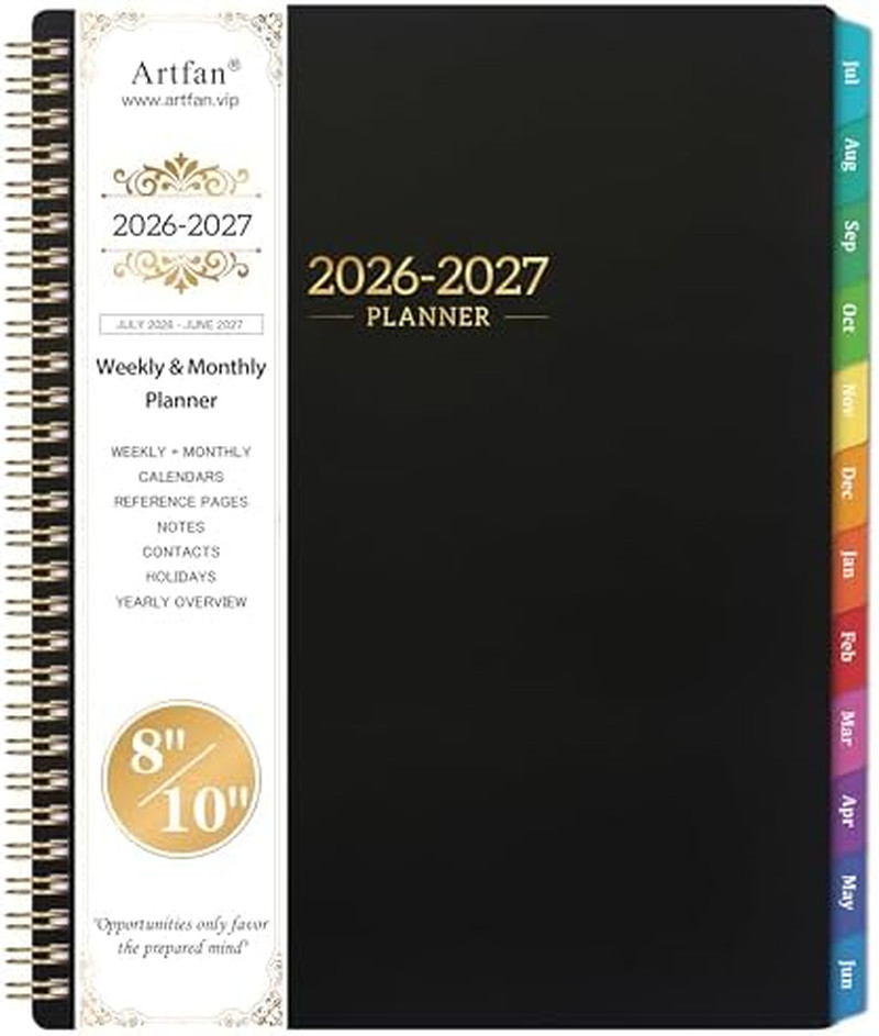2026-2027 Planner – Calendar/Planner 2026-2027 Weekly and Monthly with Tabs, 8″