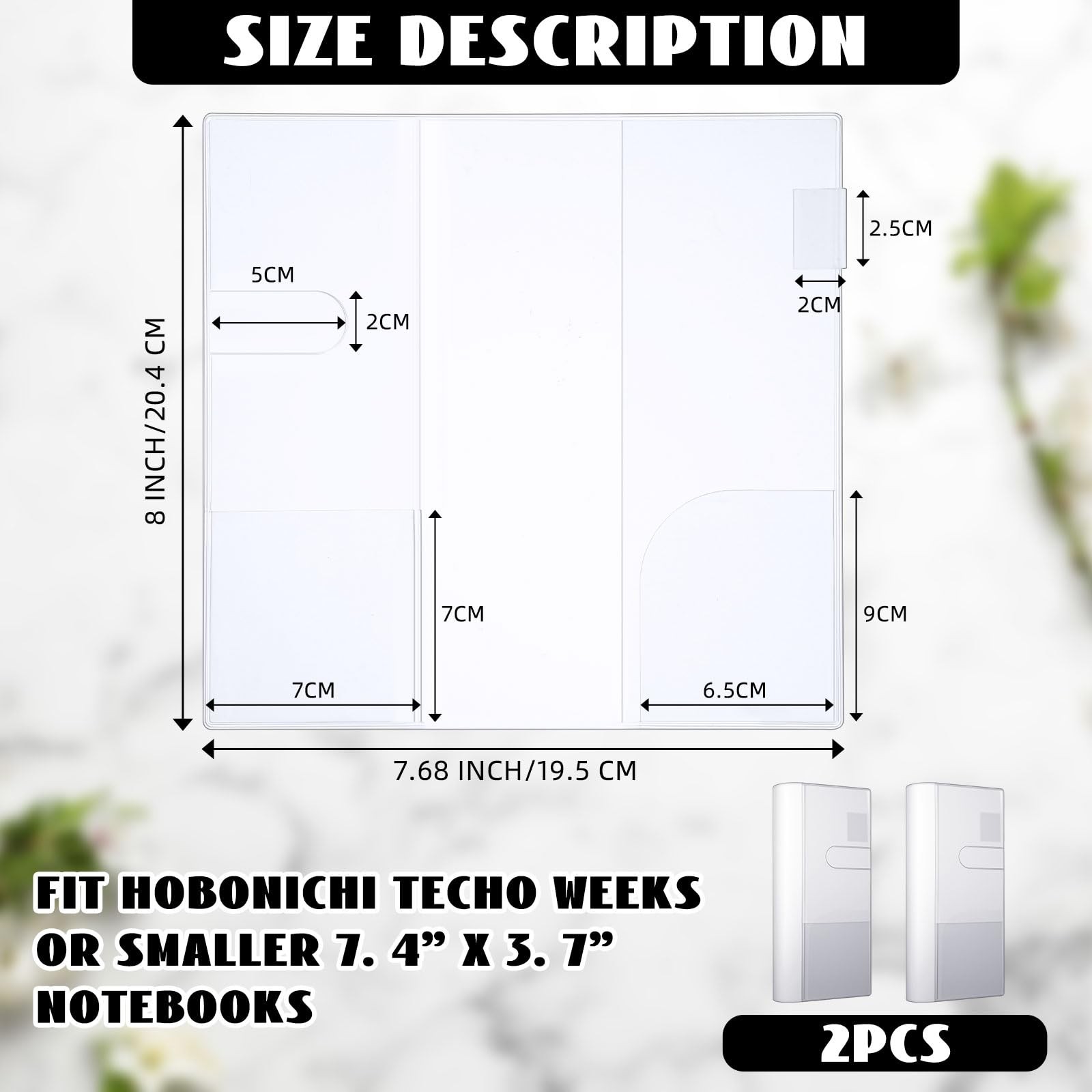 Humyoun 2 Pieces Clear Plastic Cover for Weeks, 8.03 x 7.78 Inches Planner…