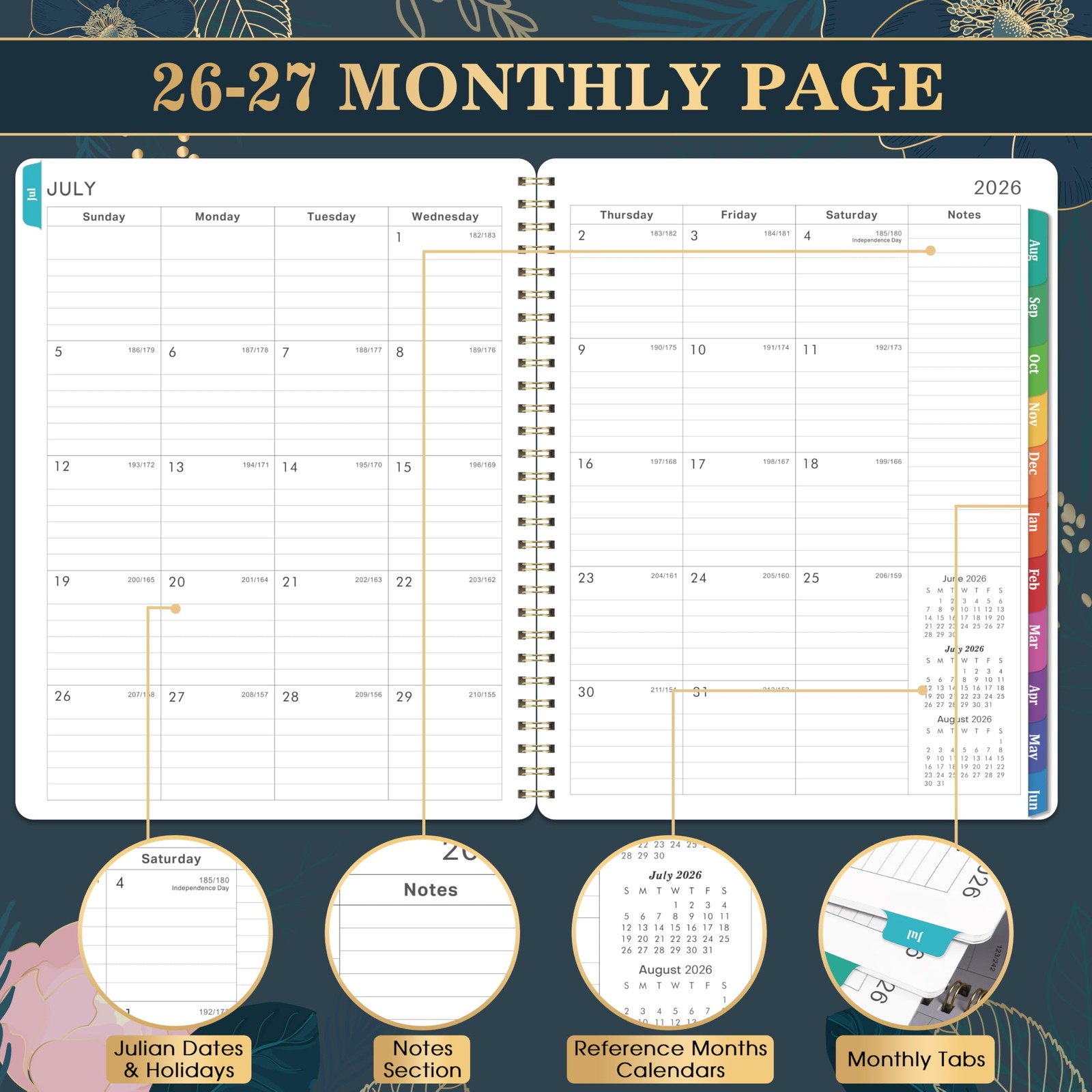 Planner 2026-2027 – Academic 2026-2027, Weekly 8″ x 10″, Dark Blue