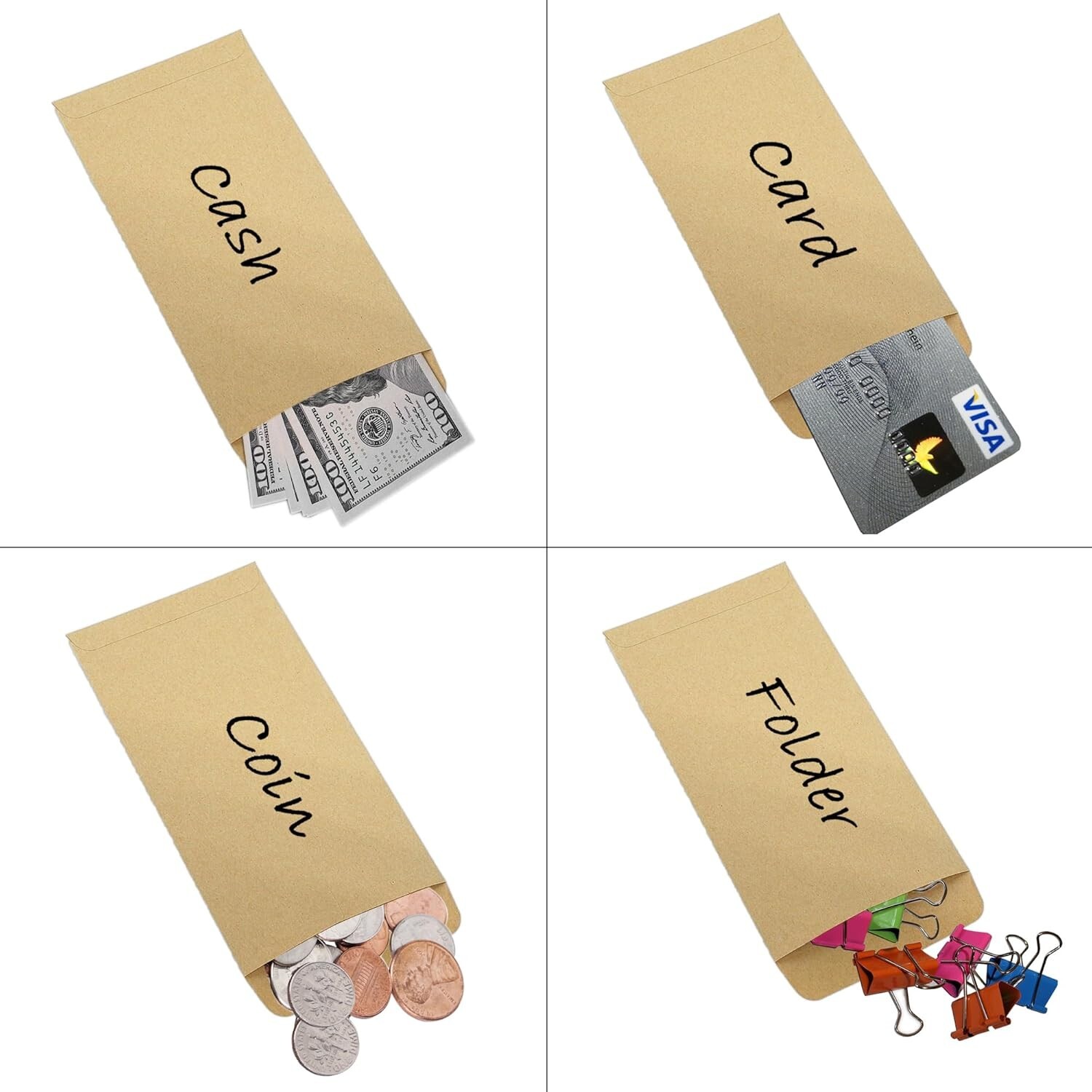 Officeva- #7 Money Envelopes for Cash, 6.5″ x 3.5″,100 Pack, Cash Envelopes