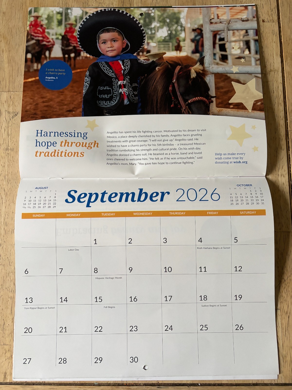 Make-A-Wish Foundation – 2026 Wall Calendar – 12 Months – Kute Kid Photography!