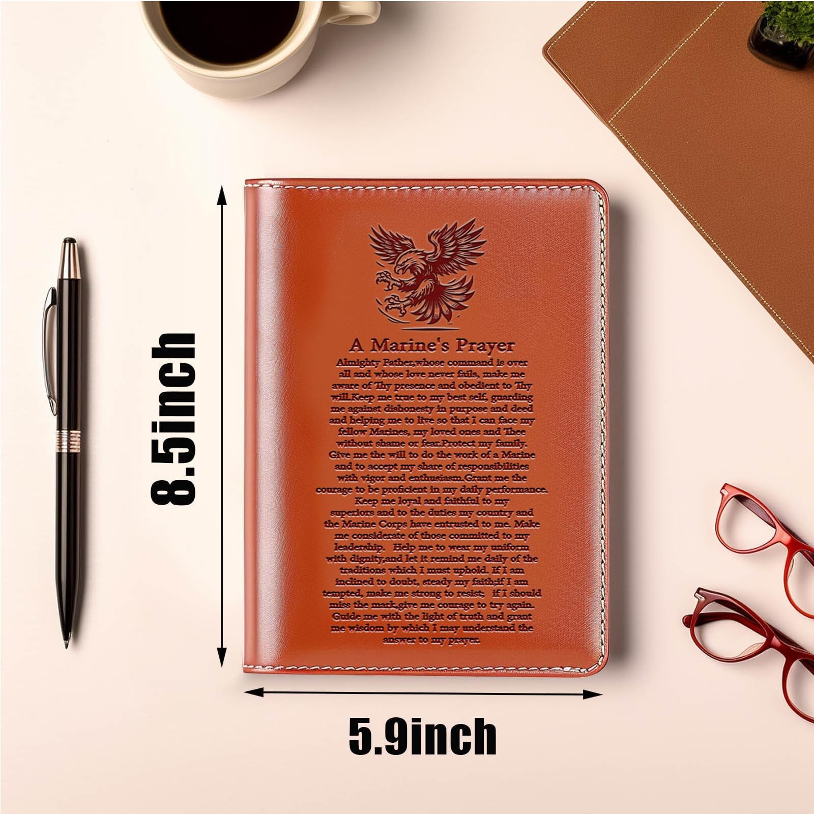 Birthday Gift for Men Him Military Leather Journal Appreciation Gifts for Marine