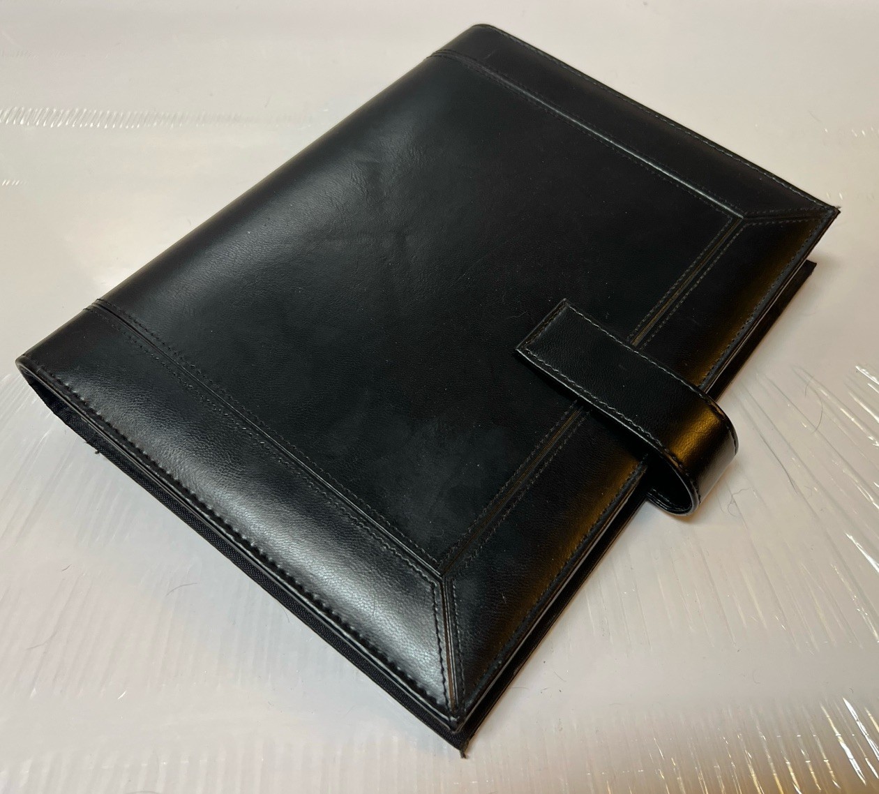 VTG 90’s Day Timer Black Faux Leather 7 Ring Binder Planner Organizer
