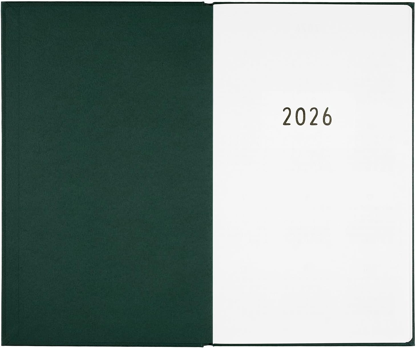 Greetings Life Noritake 2026 Planner, B6 Slim, Monthly, Hard Cover, Deep Green,