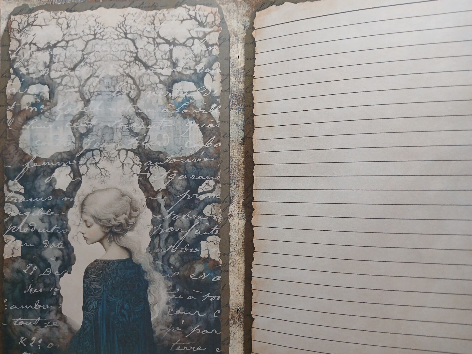 Junk Journal Booklet “WICCAN 2″ GRIMOIRE SPELLBOOK HANDMADE Lg 6″x9” 40pg