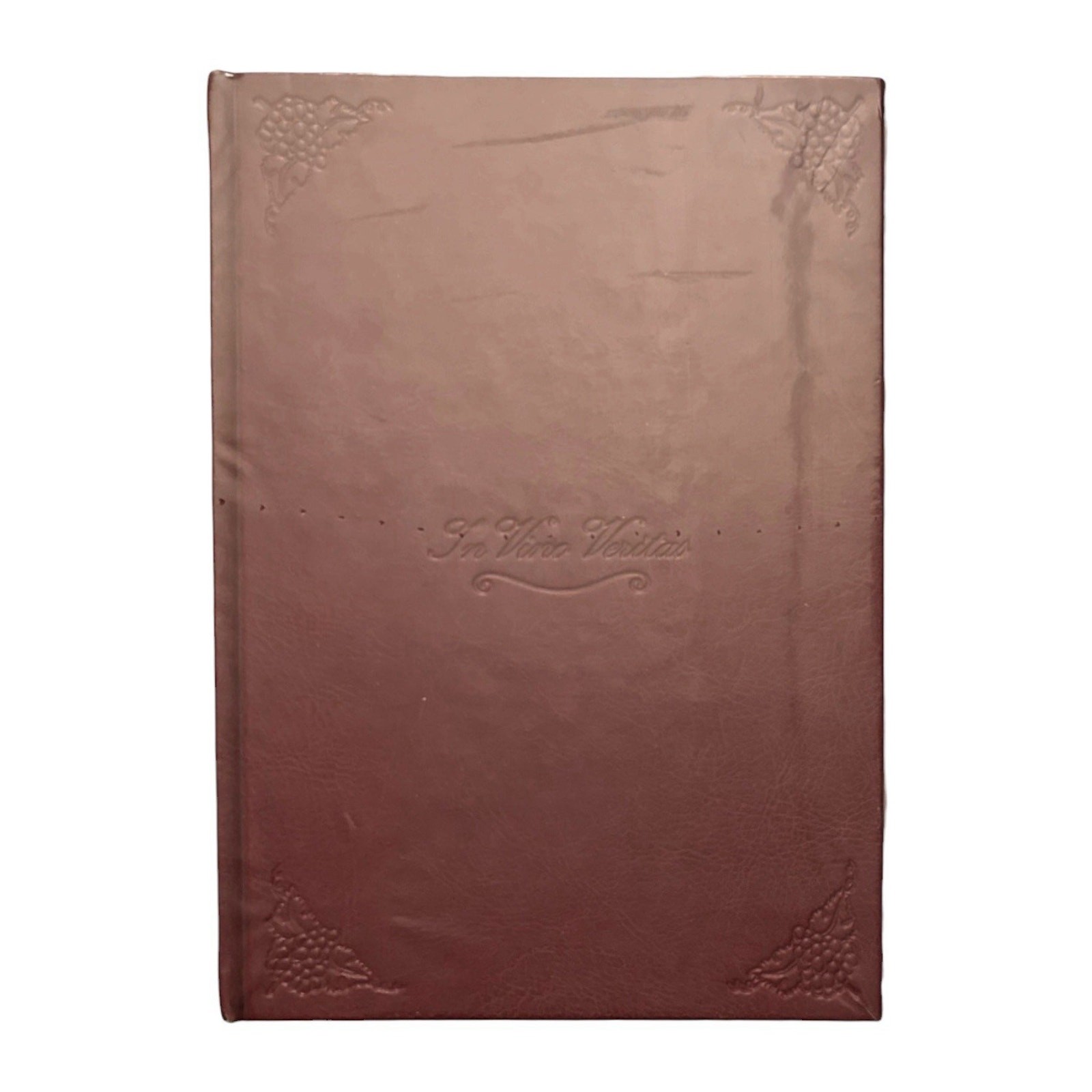 In Vino Veritas Journal Red Leather Bonded Writing Book Handmade in Italy